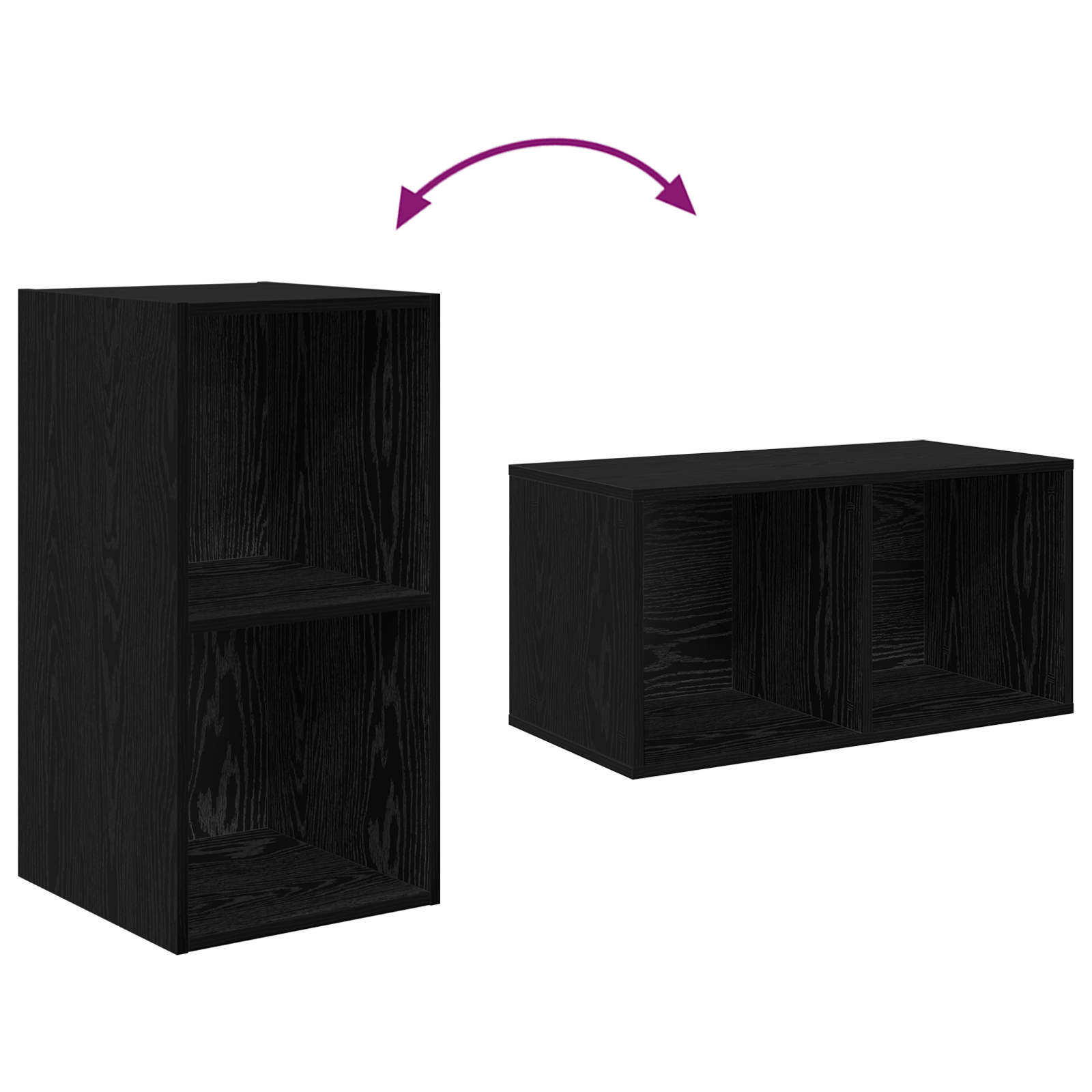 Dulap pentru TV pe Perete 4 pcs Stejar negru 37 x 37 x 72 cm GartenMobel Dekor