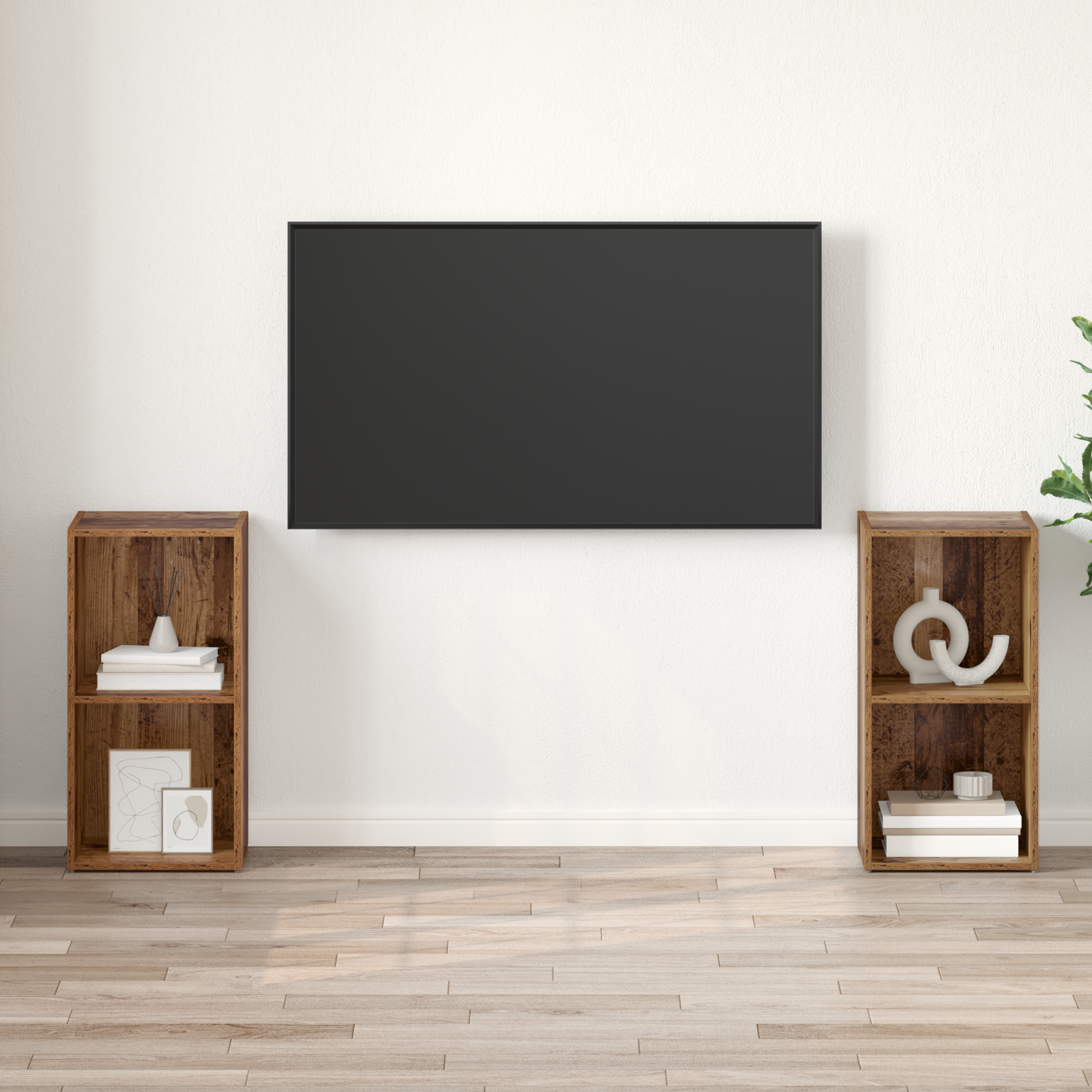 Set comodă TV 2 pcs Lemn vechi 72 x 35 x 36.5 cm Lemn compozit GartenMobel Dekor