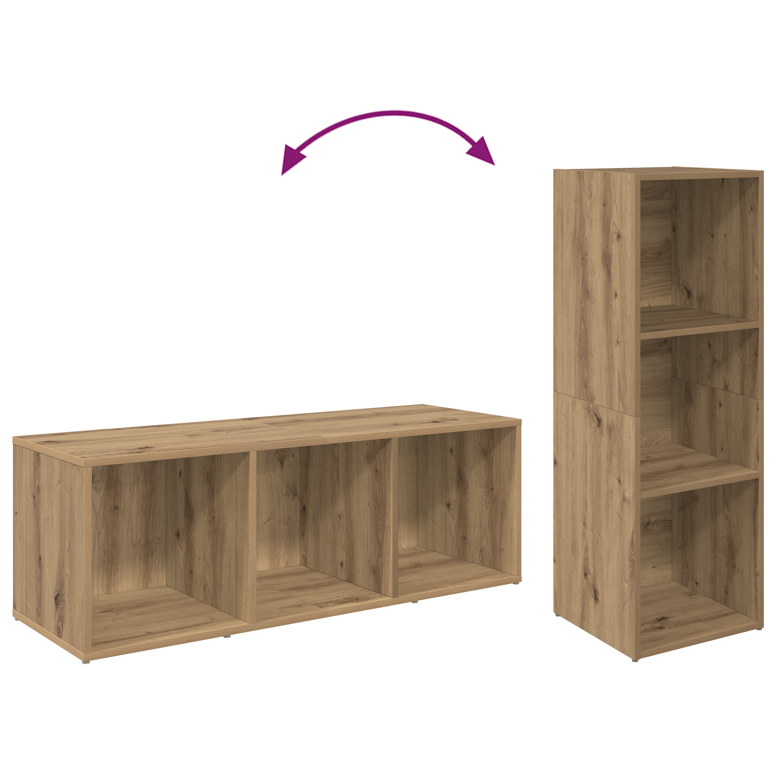 Set comodă TV 2 pcs Stejar Artizanal 37 x 35 x 107 cm GartenMobel Dekor