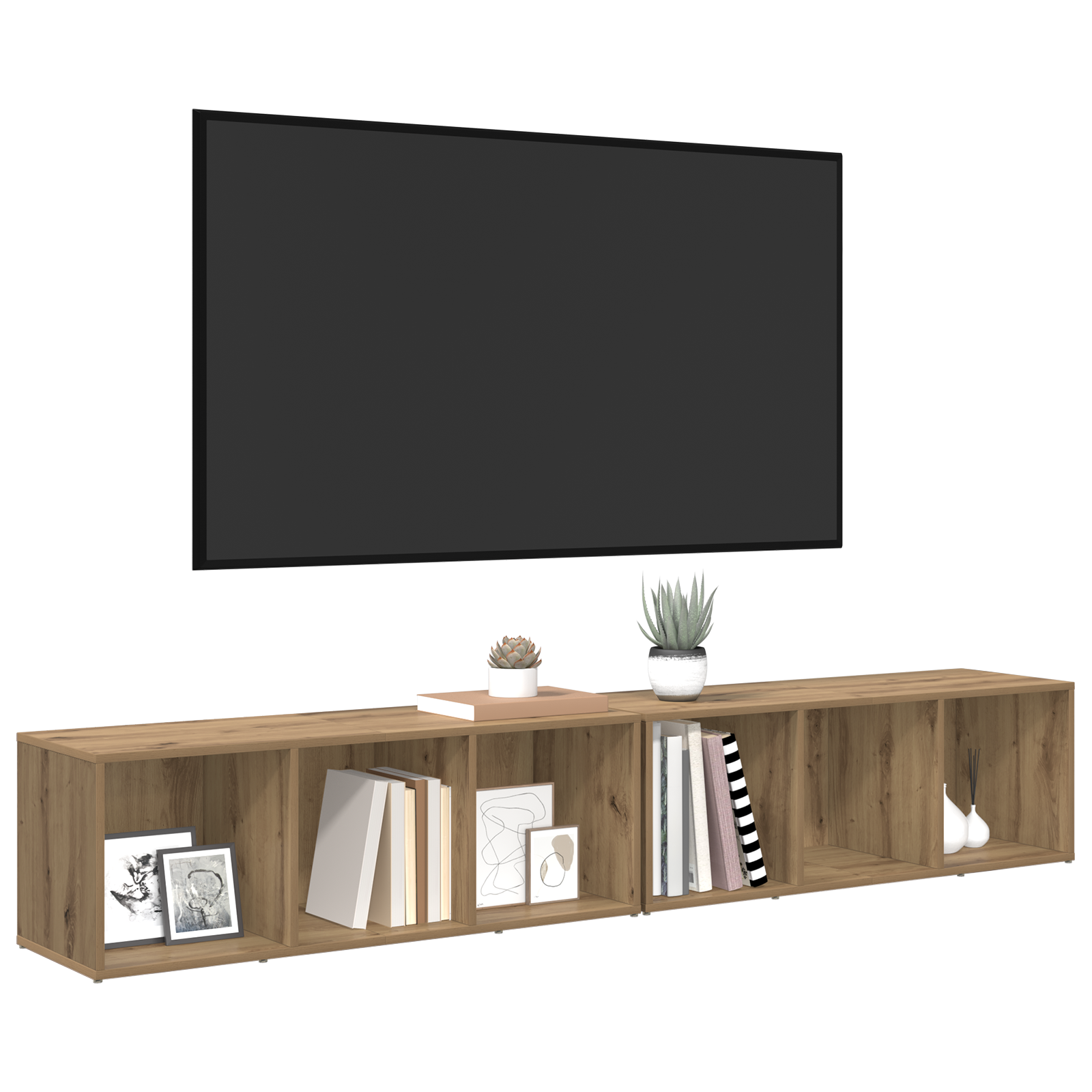 Set comodă TV 2 pcs Stejar Artizanal 37 x 35 x 107 cm GartenMobel Dekor