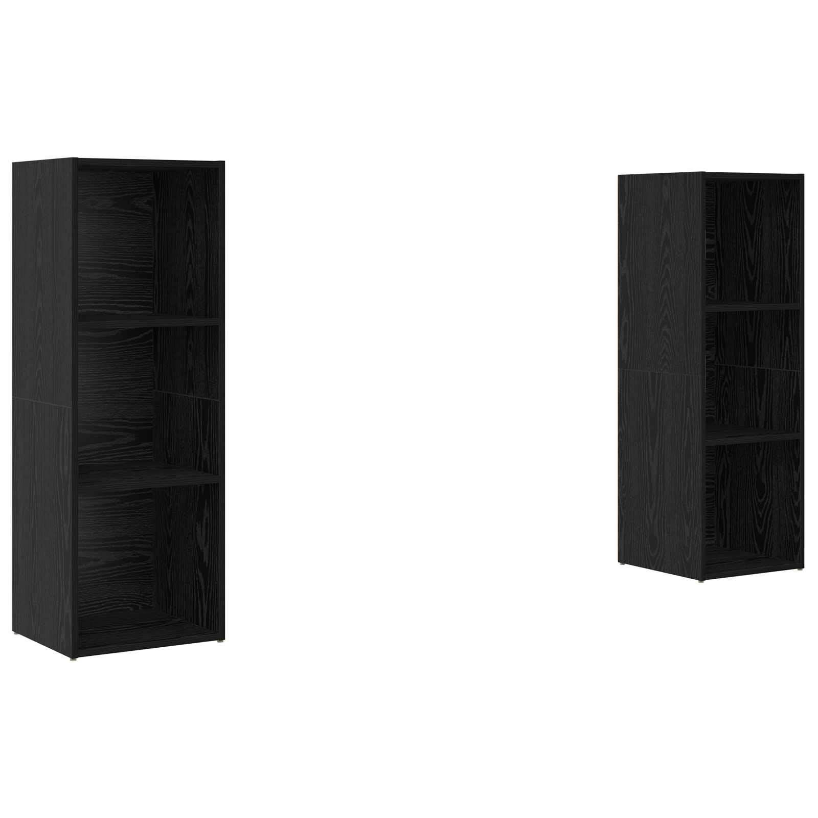 Set comodă TV 2 pcs Stejar negru 107 x 35 x 37 cm Lemn compozit GartenMobel Dekor