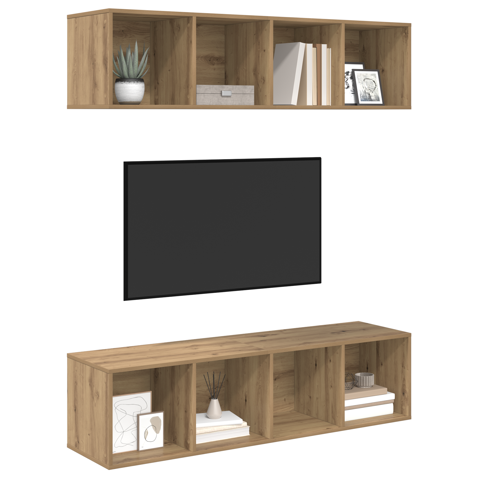 Set comodă TV 2 pcs stejar artizanal 37 x 37 x 142.5 cm GartenMobel Dekor