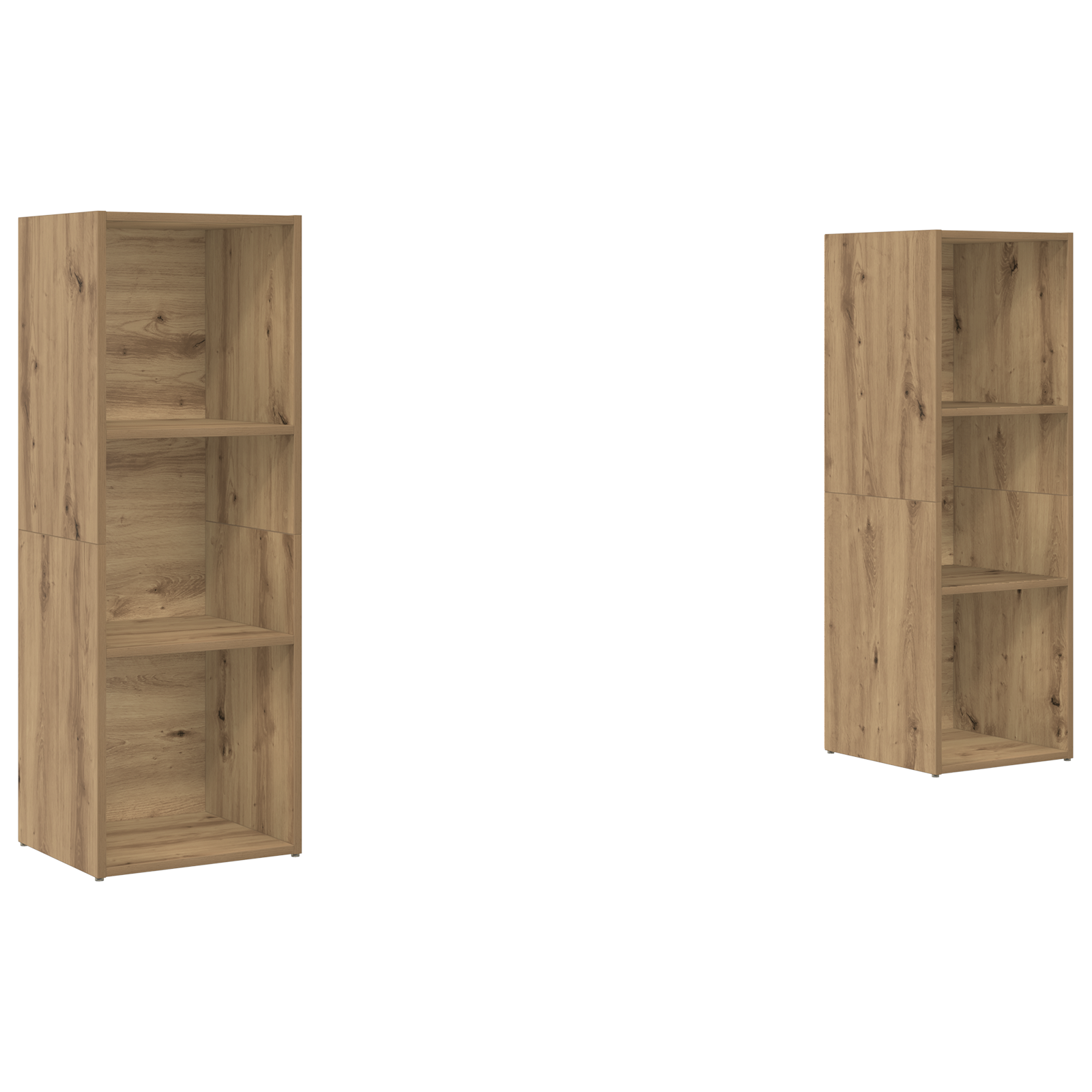 Set comodă TV cu raft 2 pcs Stejar artisanal 107 x 35 x 37 cm GartenMobel Dekor