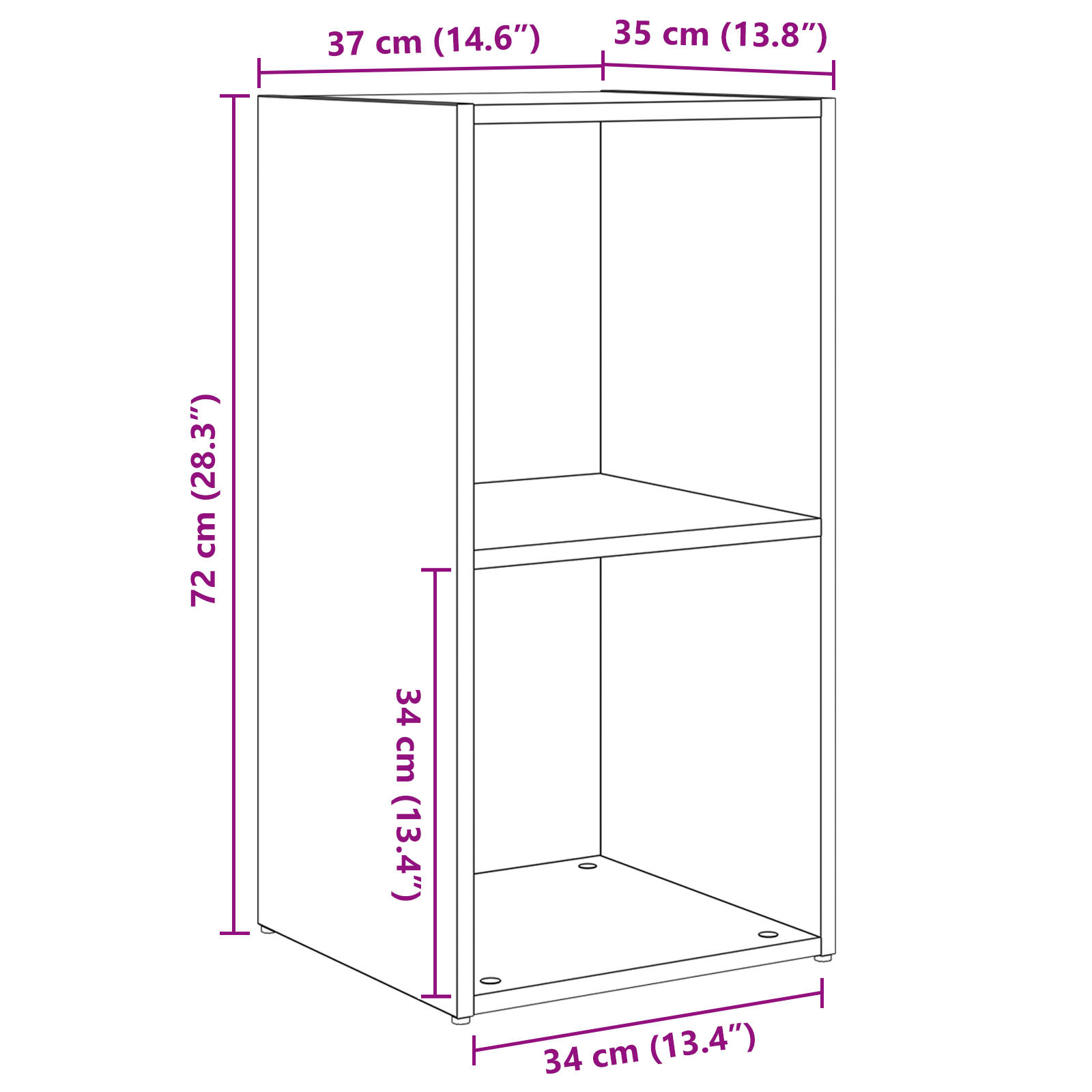 Set comodă TV cu raft 2 pcs Stejar artisanal 72 x 35 x 36.5 cm GartenMobel Dekor