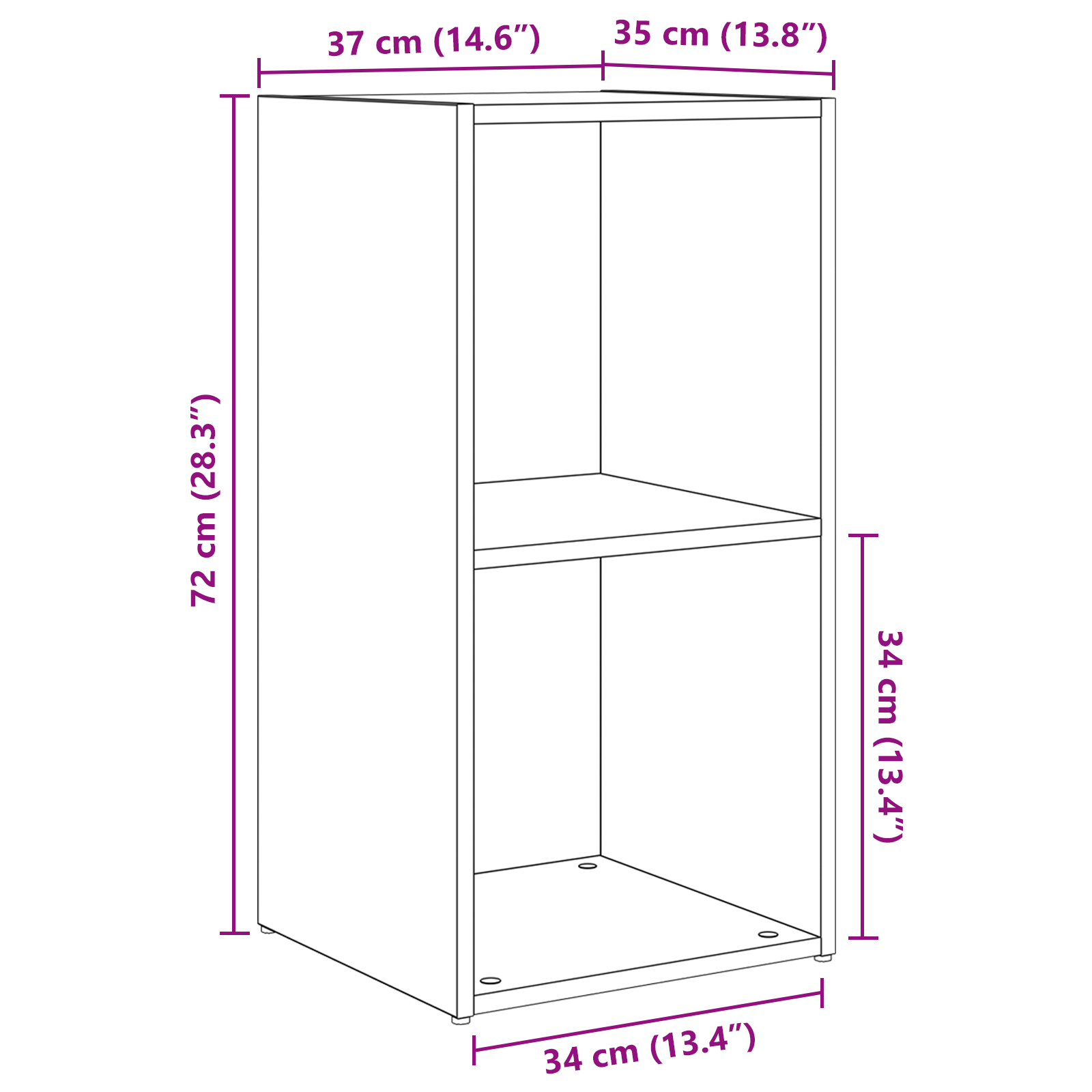 Set comodă TV cu raft 4 pcs Stejar artisanal 72 x 35 x 36.5 cm GartenMobel Dekor