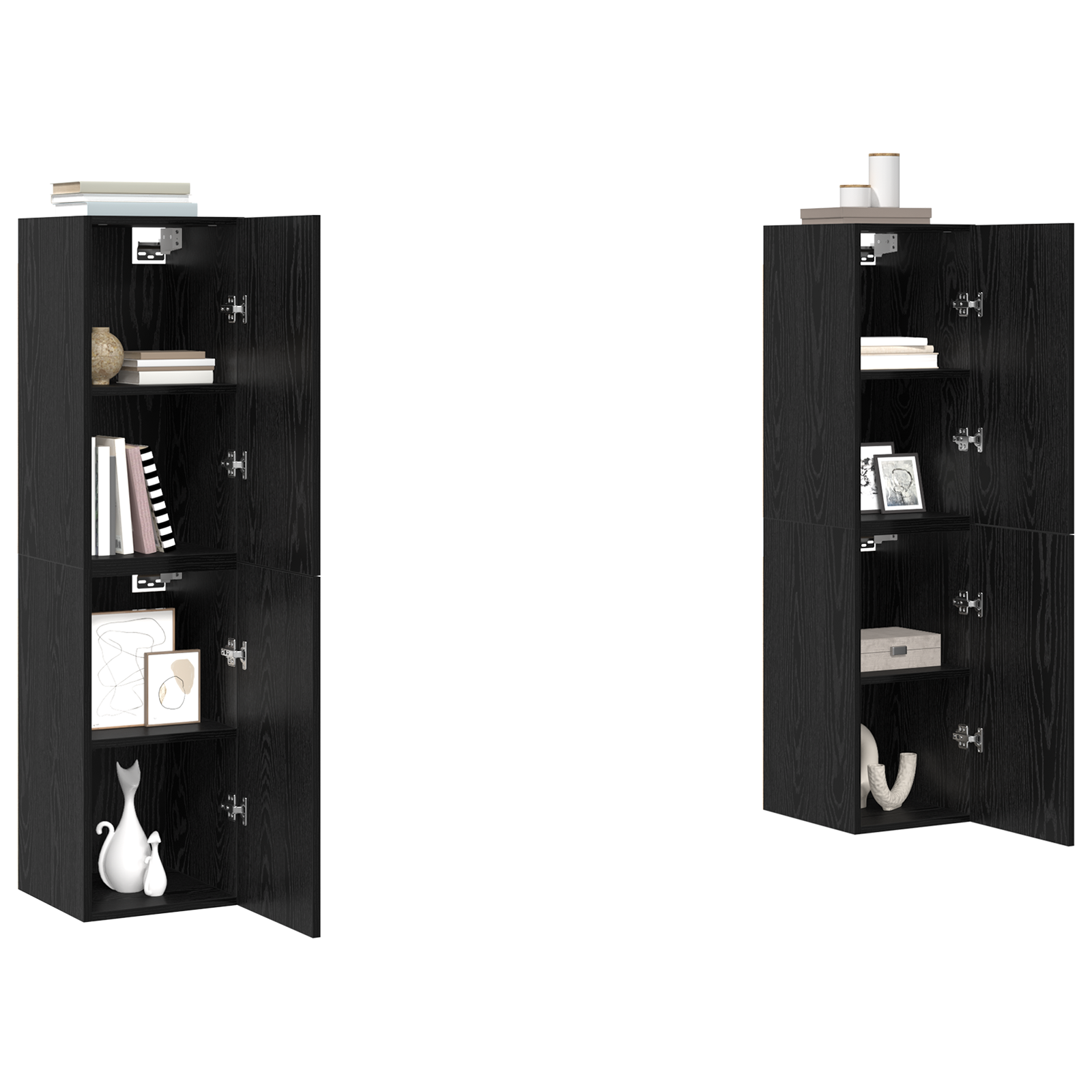 Set comodă TV cu raft 4 pcs Stejar negru 30.5 x 30 x 60 cm GartenMobel Dekor