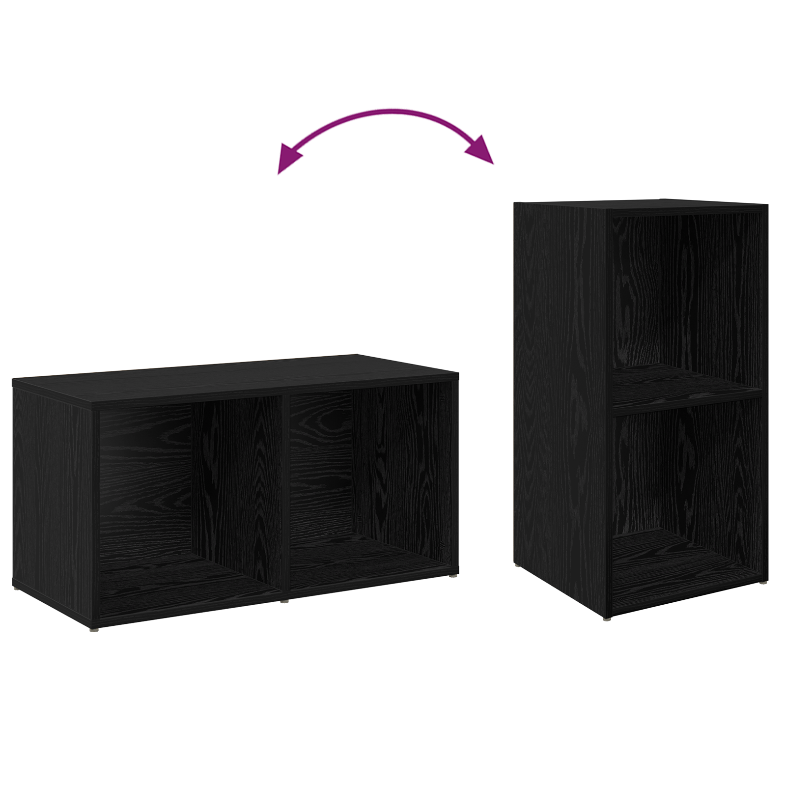 Set comodă TV cu raft 4 pcs Stejar negru 72 x 35 x 36.5 cm GartenMobel Dekor