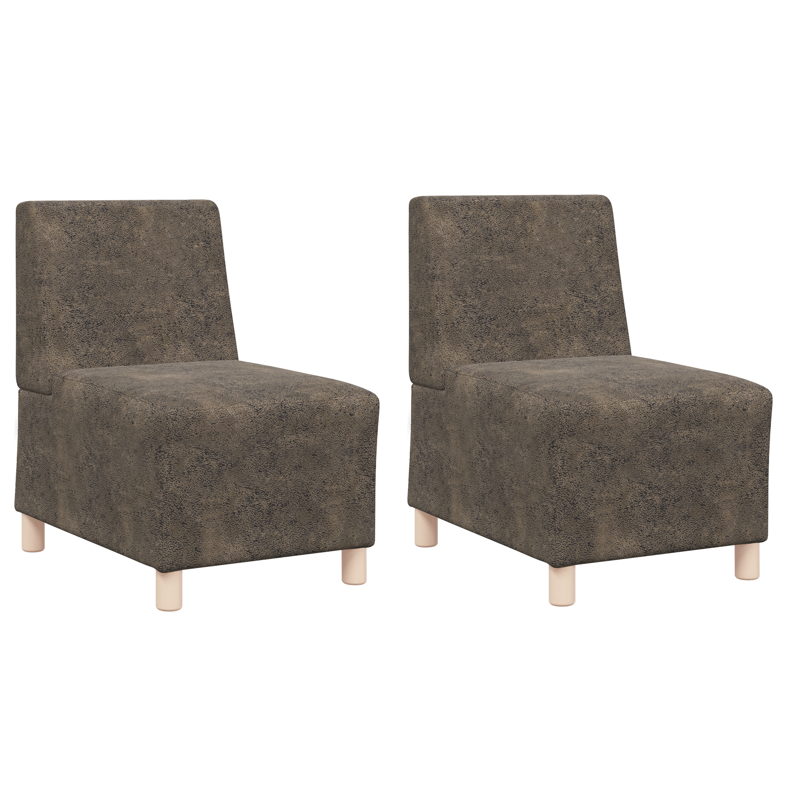 Fotoliu 2 pcs Gri închis 55 cm Piele ecologică de suede GartenMobel Dekor