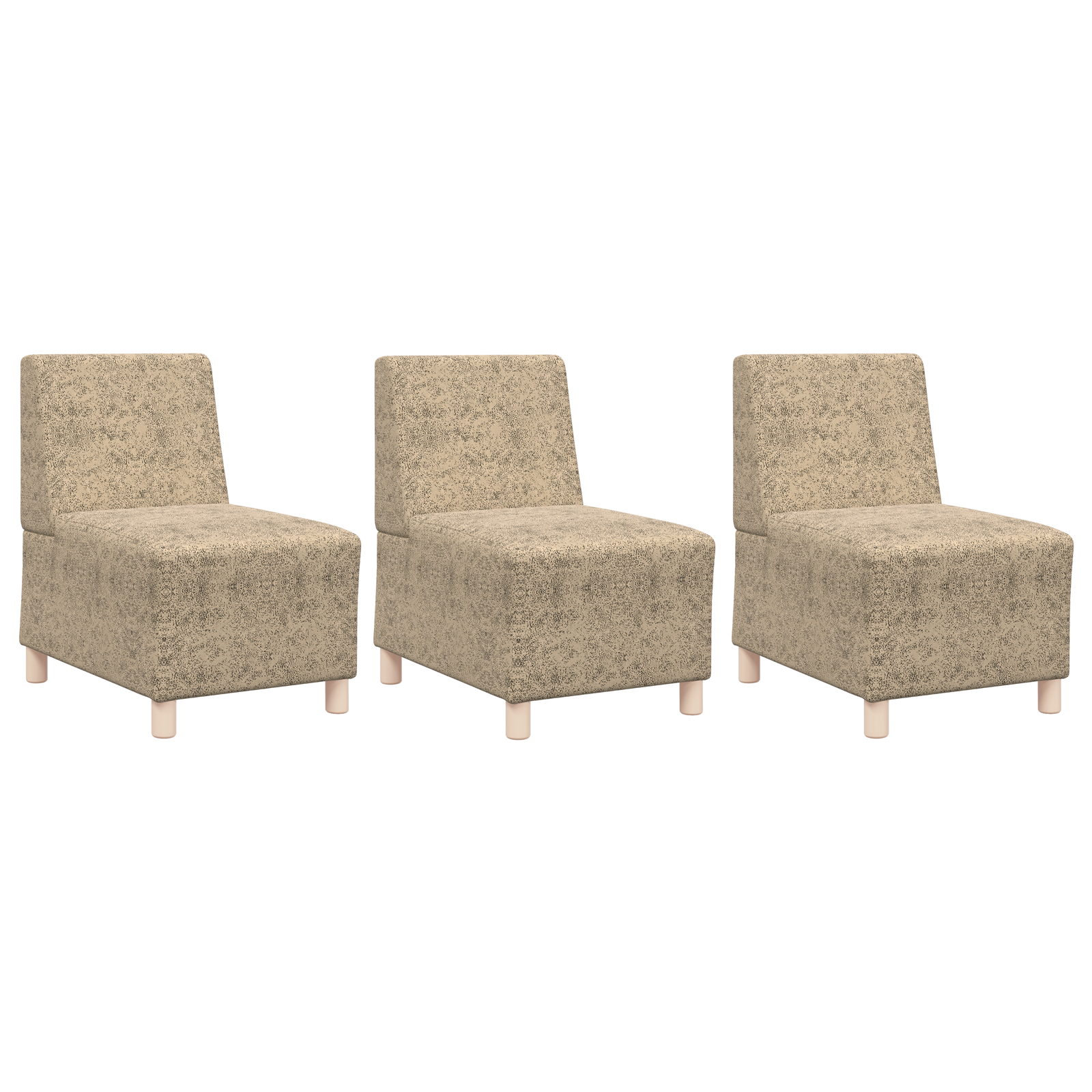 Fotoliu 3 pcs Gri deschis 55 cm Piele ecologică de suede GartenMobel Dekor