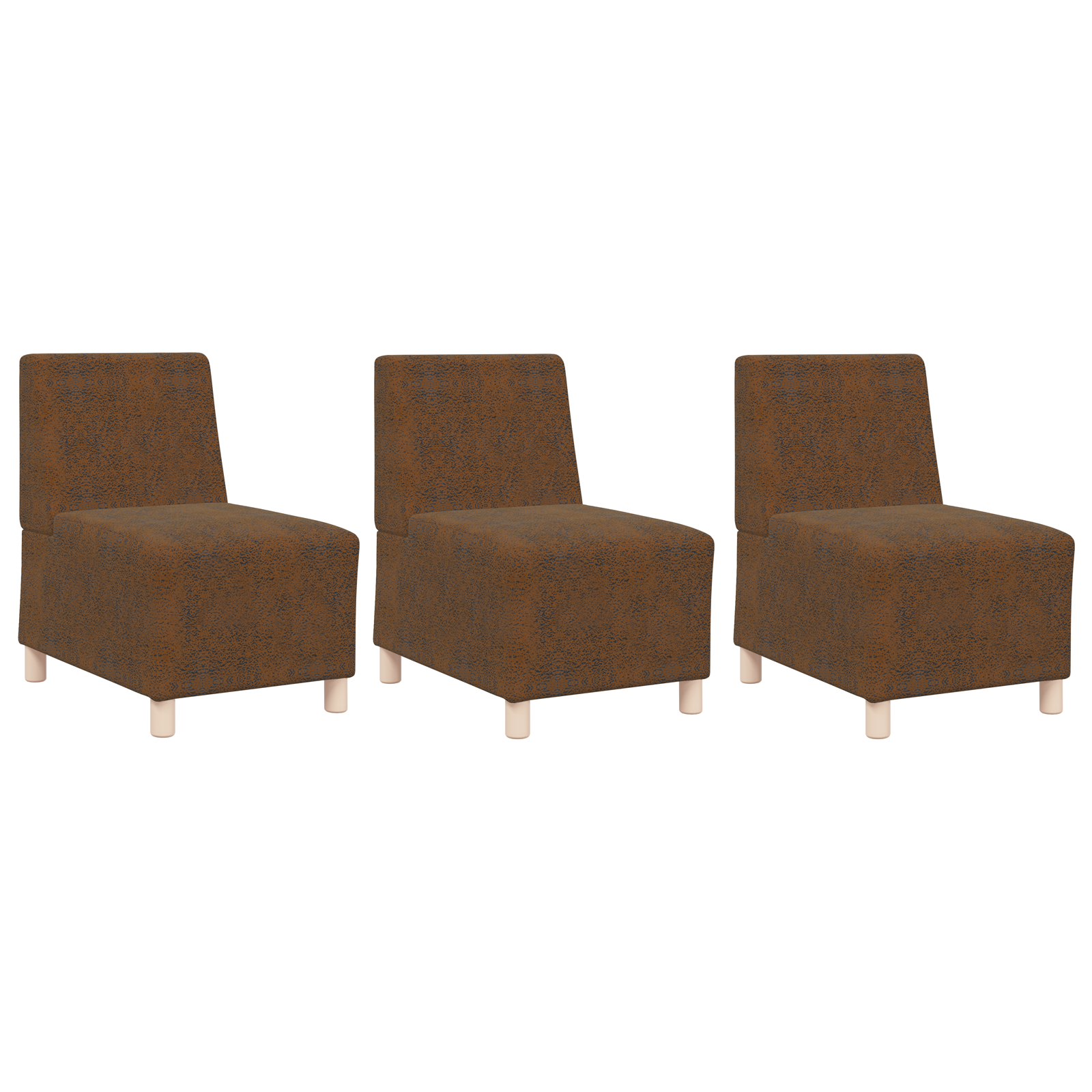 Fotoliu cu pernă 3 pcs Maro 55 cm Piele ecologică de suede GartenMobel Dekor