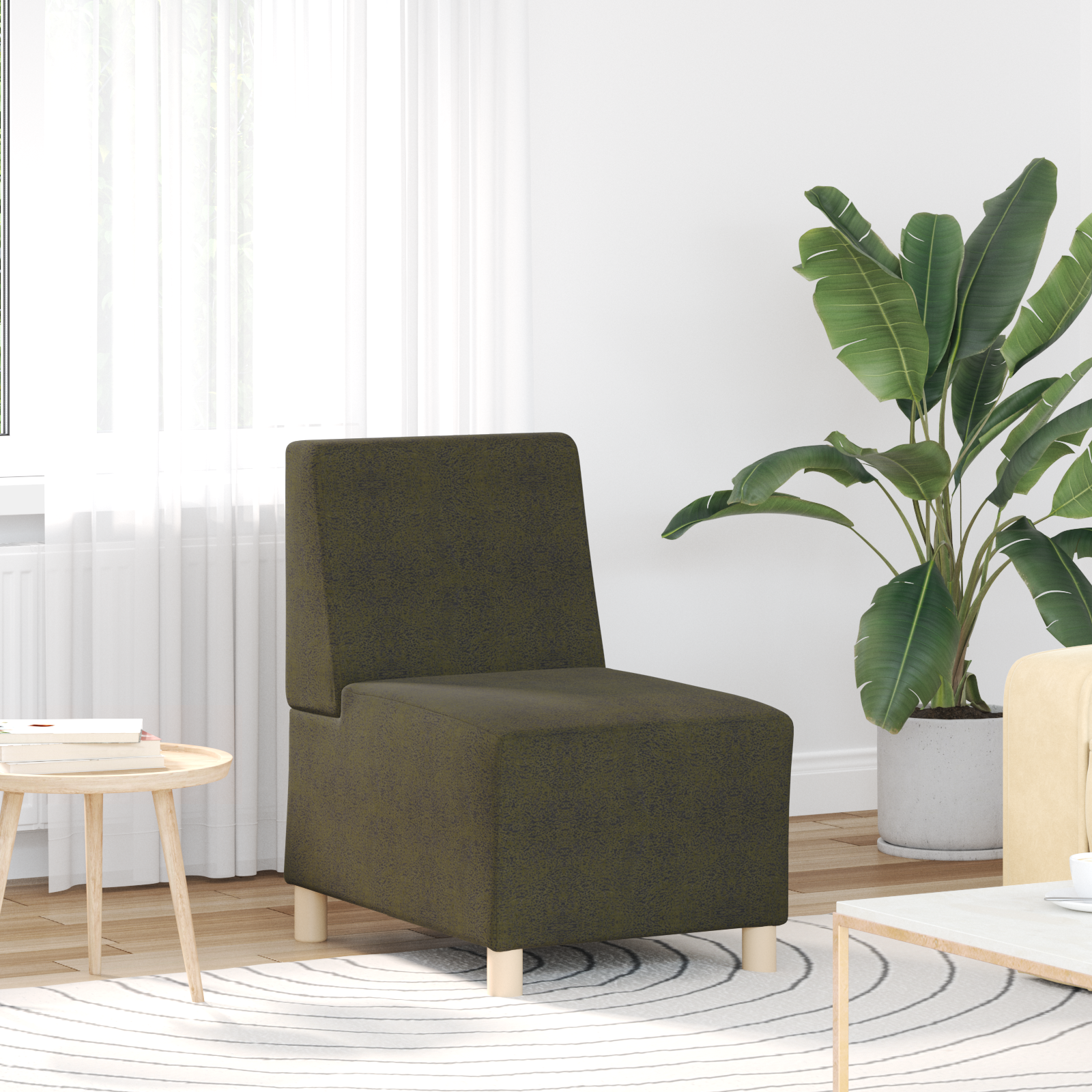 Fotoliu cu pernă 3 pcs Verde 55 cm Piele ecologică de suede GartenMobel Dekor
