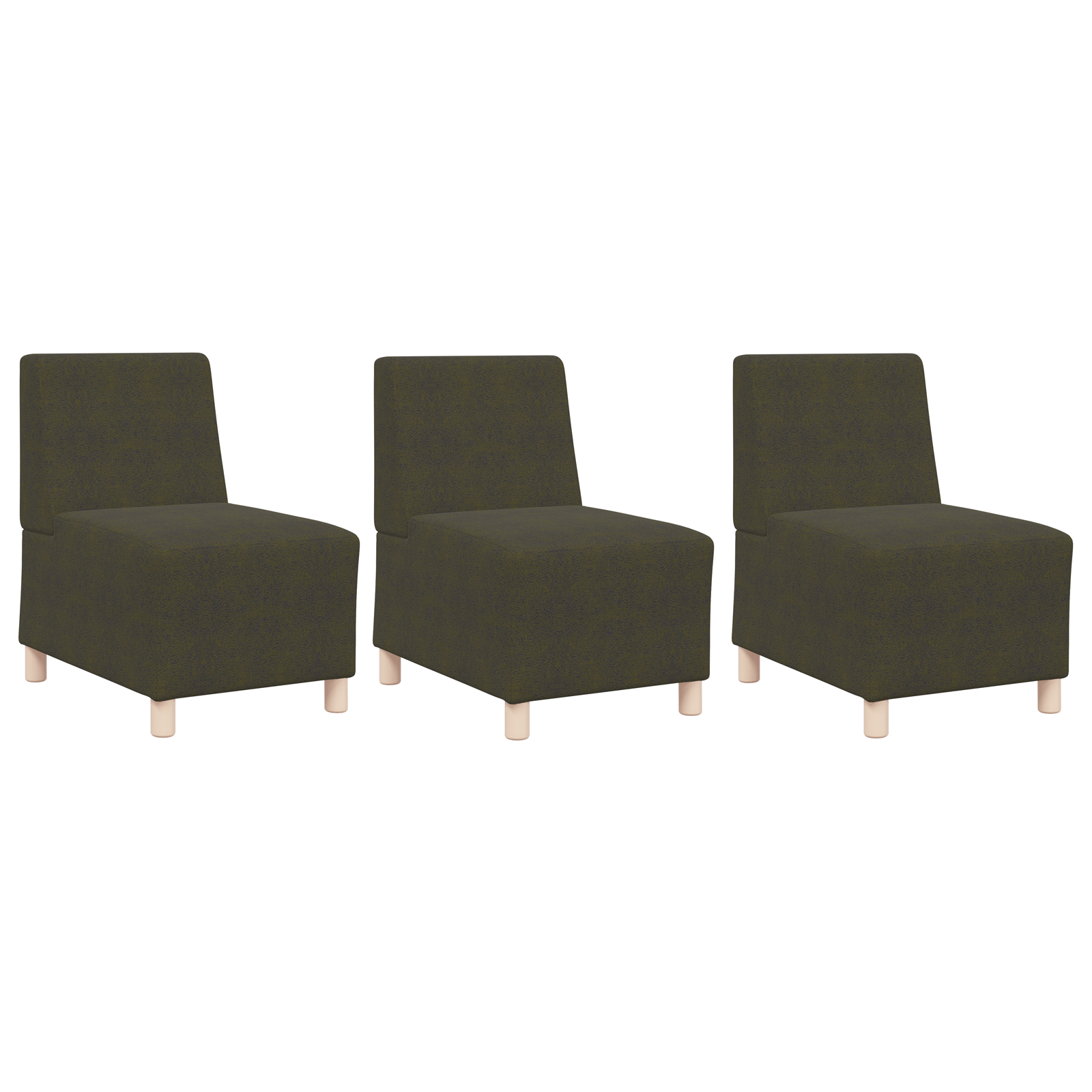 Fotoliu cu pernă 3 pcs Verde 55 cm Piele ecologică de suede GartenMobel Dekor