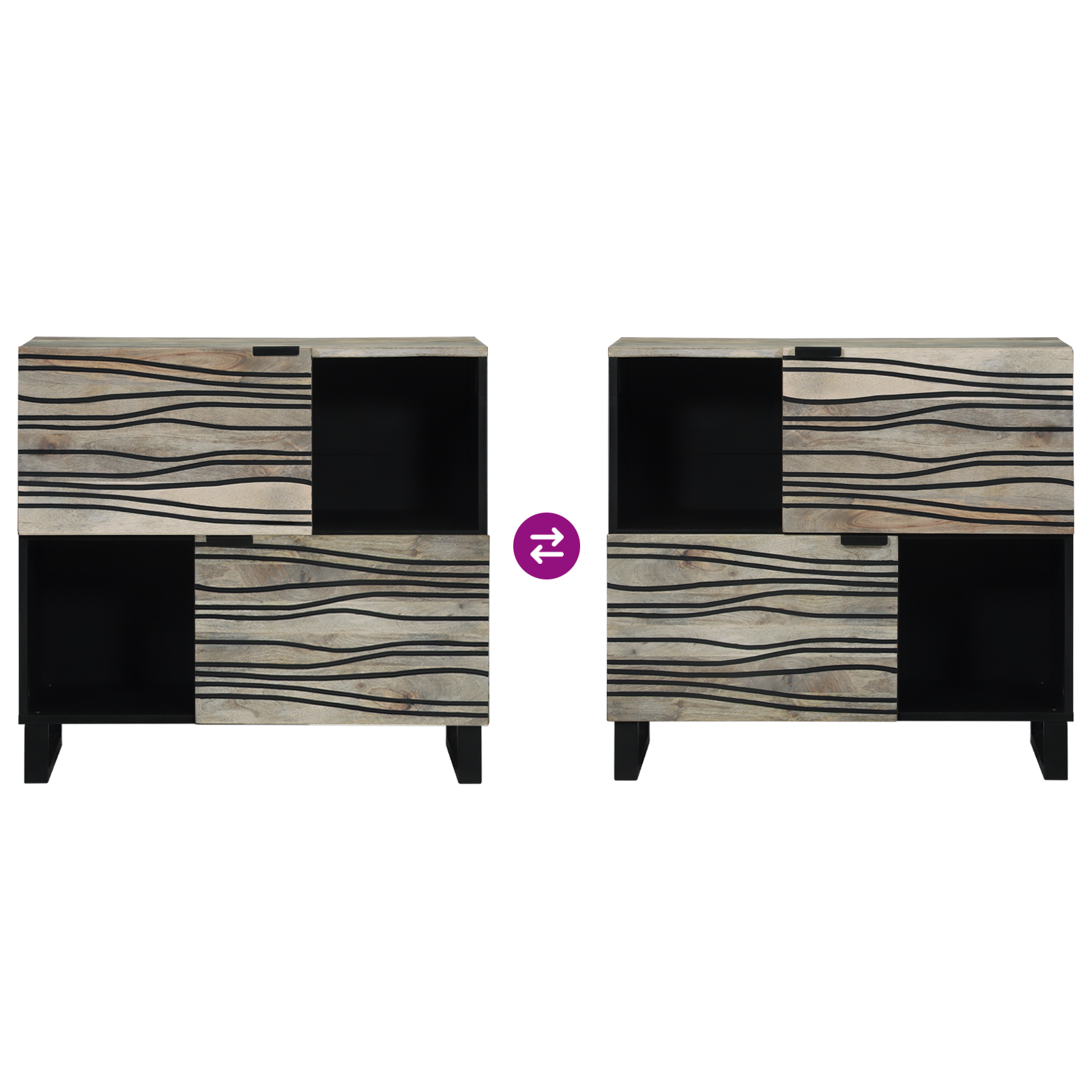 Dulapuri și suporturi pentru stocarea media Alb și negru GartenMobel Dekor