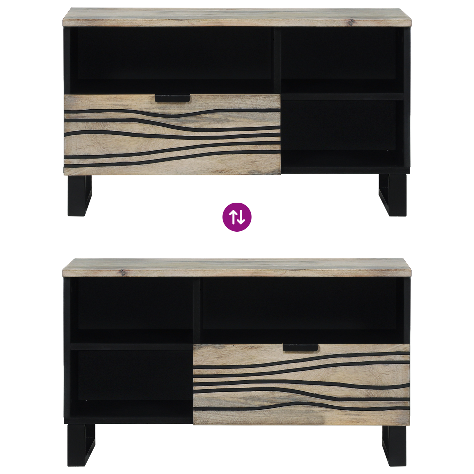 Dulapuri și suporturi pentru stocarea media Alb și negru GartenMobel Dekor