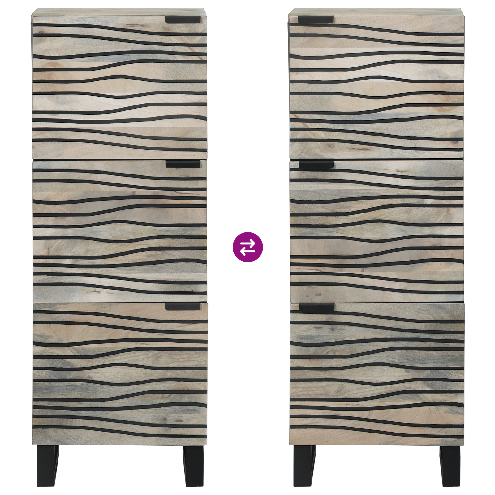 Dulapuri și suporturi pentru stocarea media Alb și negru GartenMobel Dekor