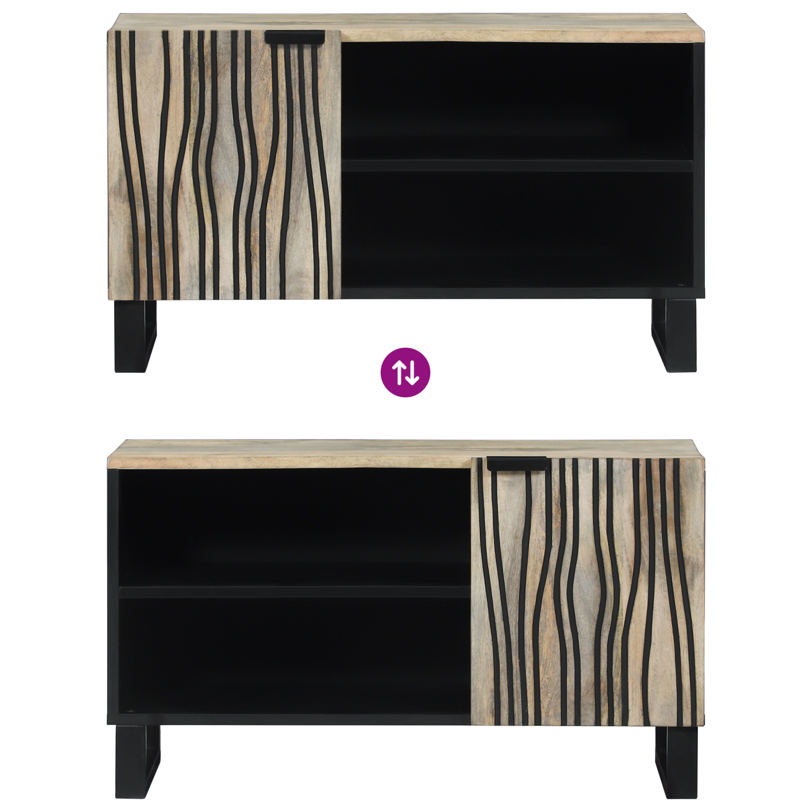 Dulapuri și suporturi pentru stocarea media Alb și negru GartenMobel Dekor