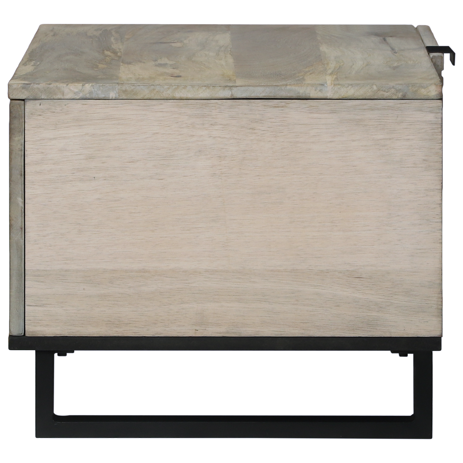 Masă de cafea Alb, Negru 80 x 50 x 40 cm Lemn de mango solid GartenMobel Dekor