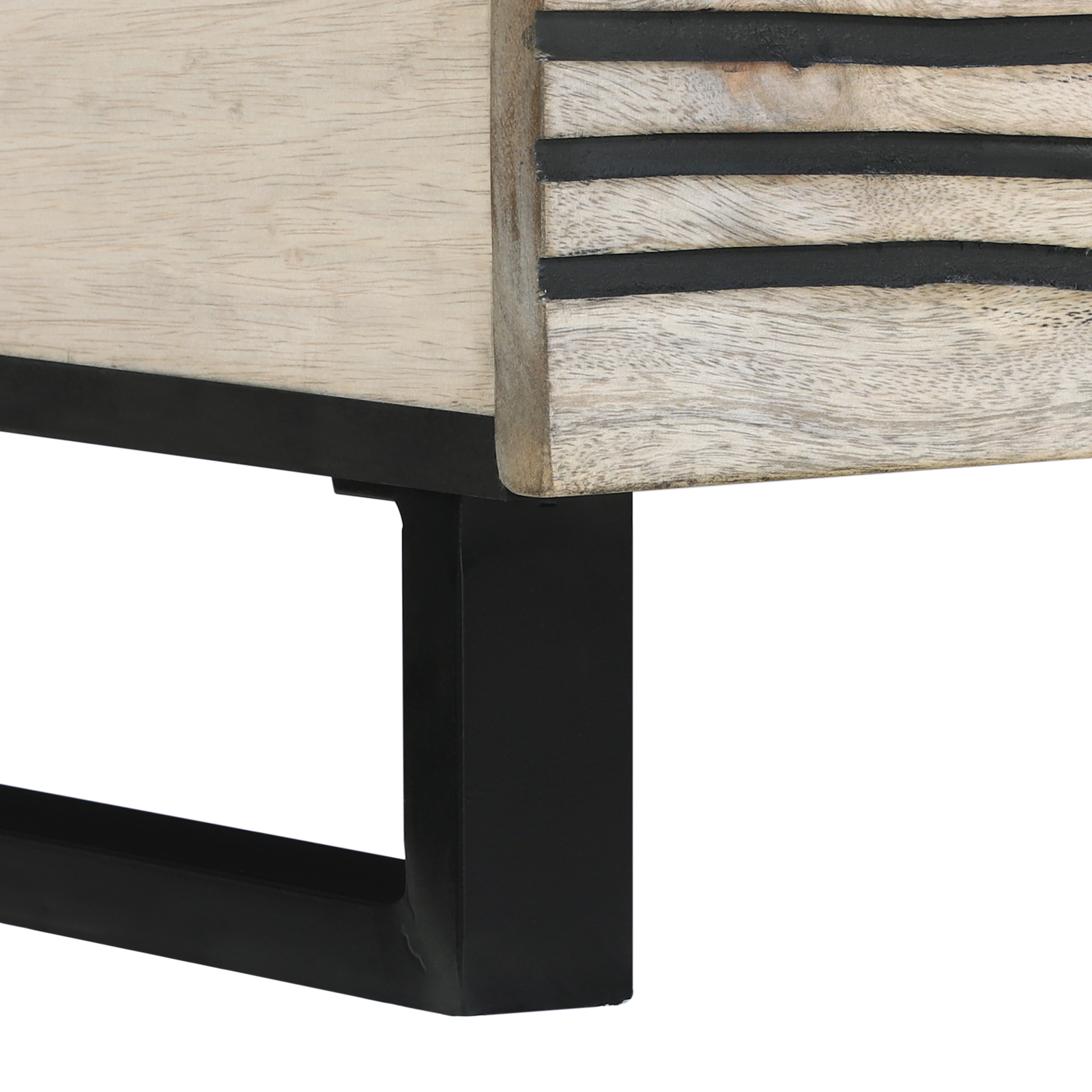 Masă de cafea cu raft cu depozitare cu ușă Alb, Negru 100 x 50 x 40 cm GartenMobel Dekor