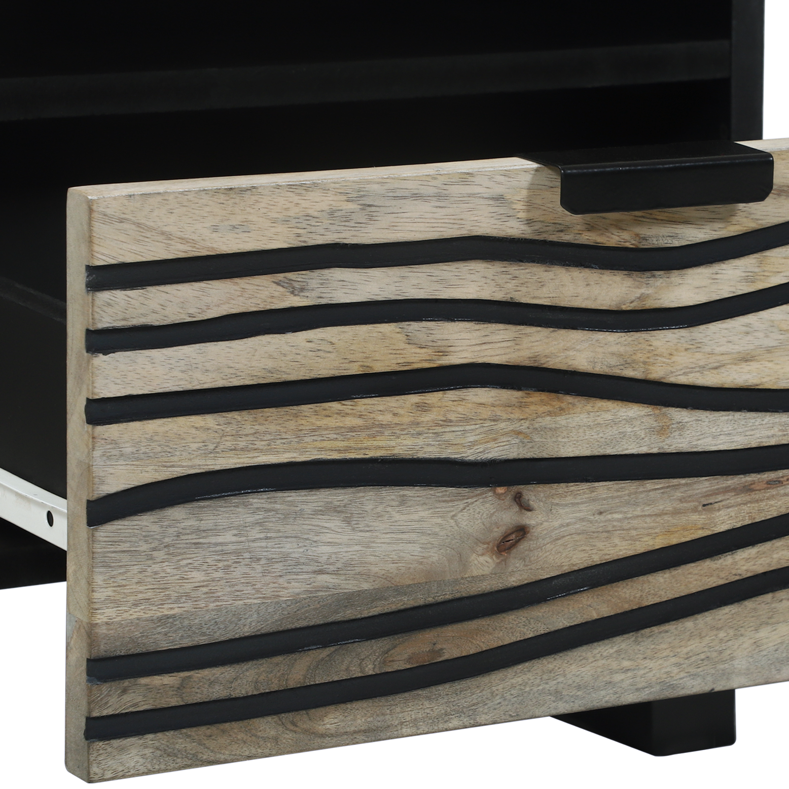 Mese de noptieră cu sertar Alb și negru 40 x 33 x 46 cm GartenMobel Dekor