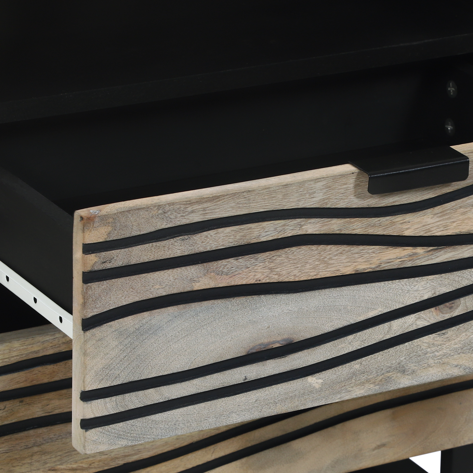 Mese de noptieră cu sertar Alb și negru 50 x 33 x 60 cm GartenMobel Dekor