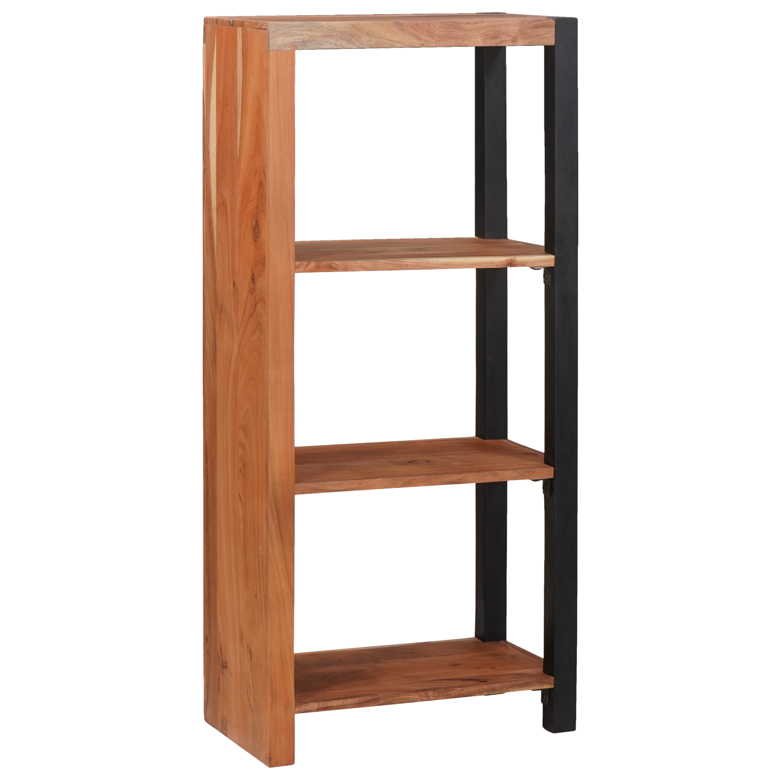 Bibliotecă Maro, Negru 50 x 30 x 110 cm Lemn Solid de Acacia GartenMobel Dekor
