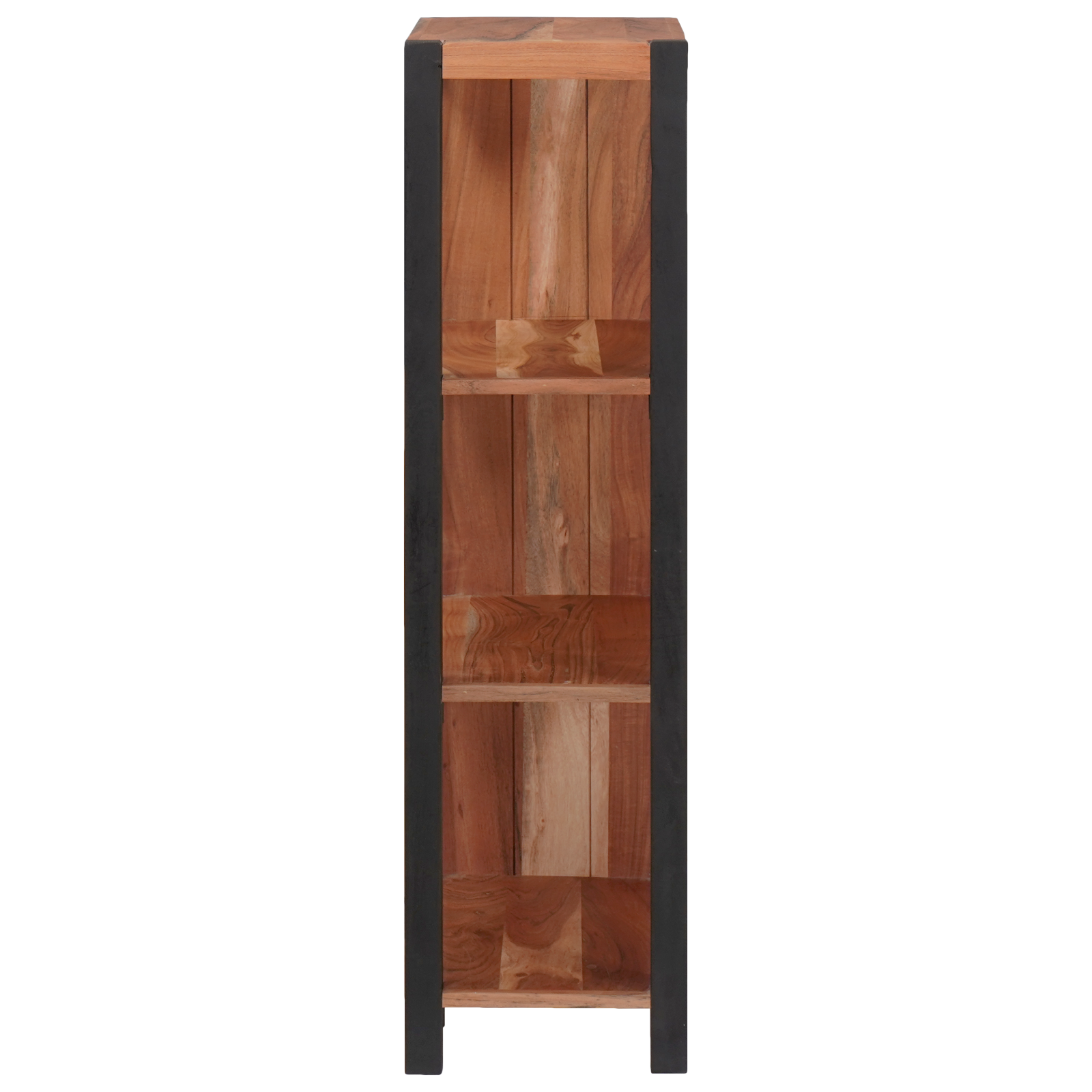 Bibliotecă Maro, Negru 50 x 30 x 110 cm Lemn Solid de Acacia GartenMobel Dekor