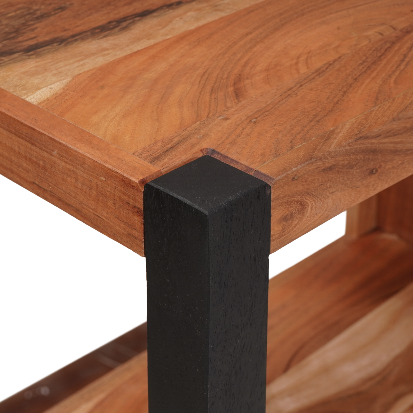 Bibliotecă Maro, Negru 50 x 30 x 110 cm Lemn Solid de Acacia GartenMobel Dekor