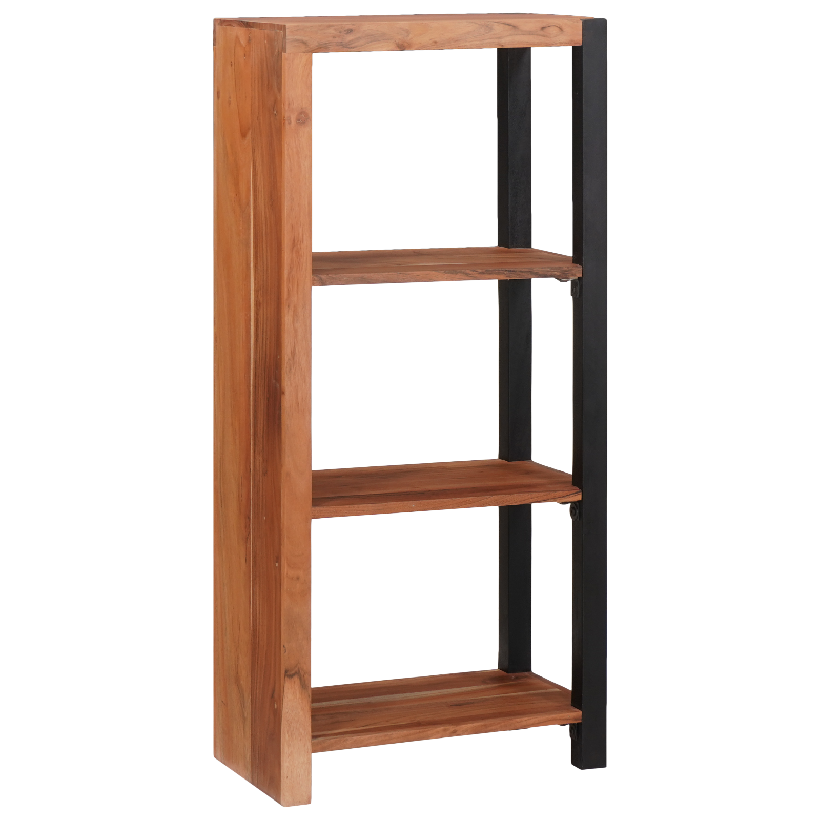 Bibliotecă Maro, Negru 50 x 30 x 110 cm Lemn Solid de Acacia GartenMobel Dekor
