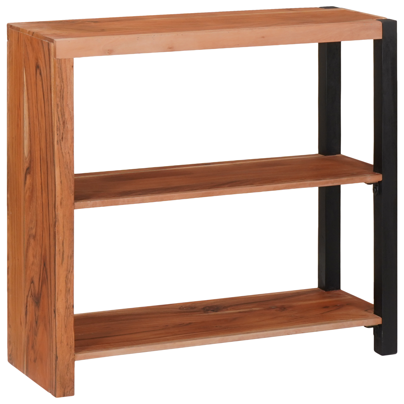 Bibliotecă Maro, Negru 80 x 30 x 110 cm Lemn Solid de Acacia GartenMobel Dekor