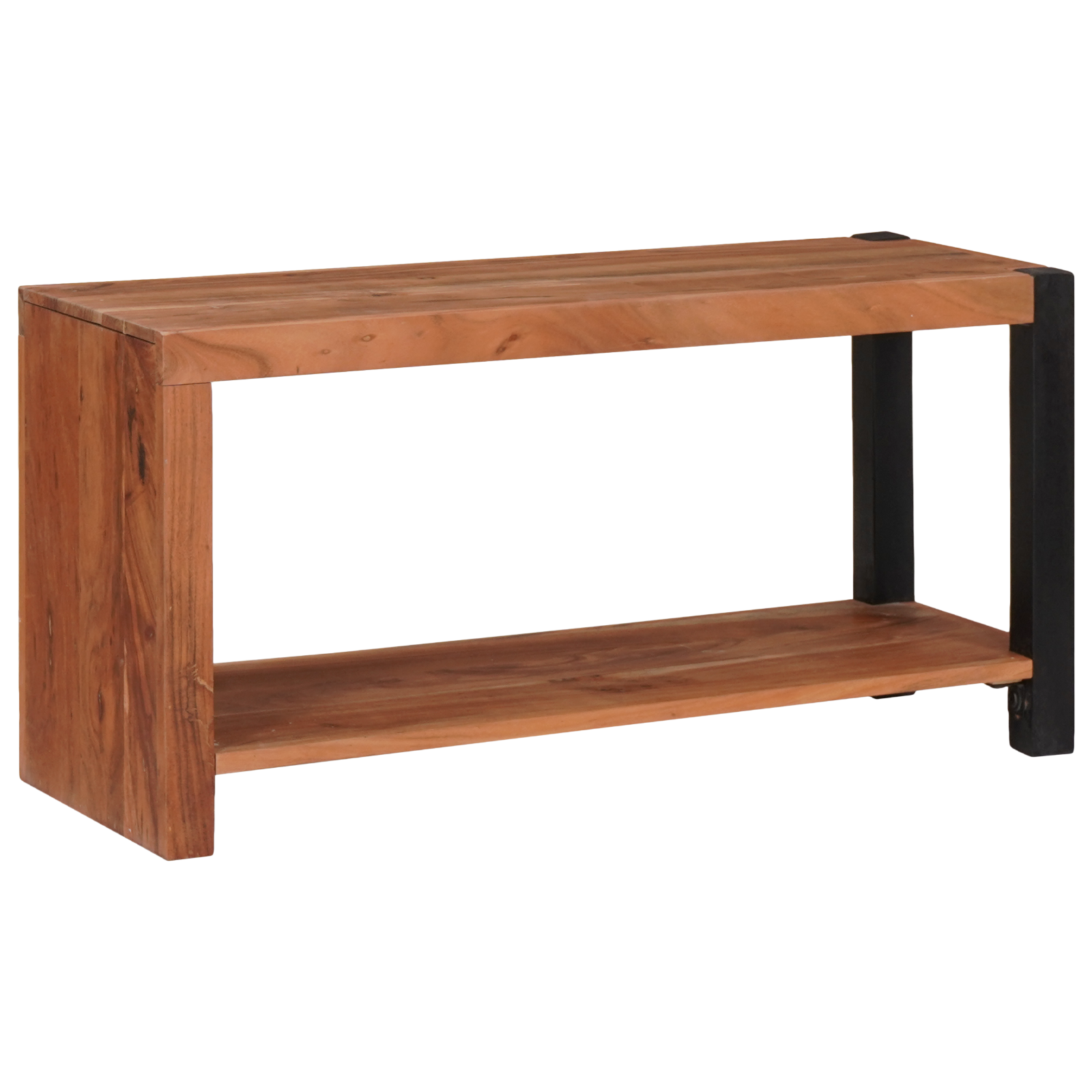 Bibliotecă Maro, Negru 80 x 30 x 110 cm Lemn Solid de Acacia GartenMobel Dekor