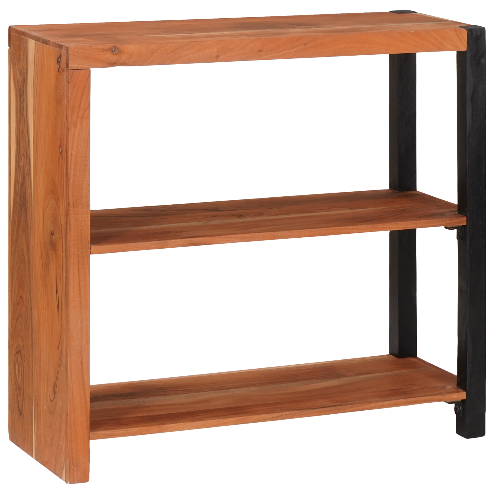 Bibliotecă Maro, Negru 80 x 30 x 110 cm Lemn Solid de Acacia GartenMobel Dekor