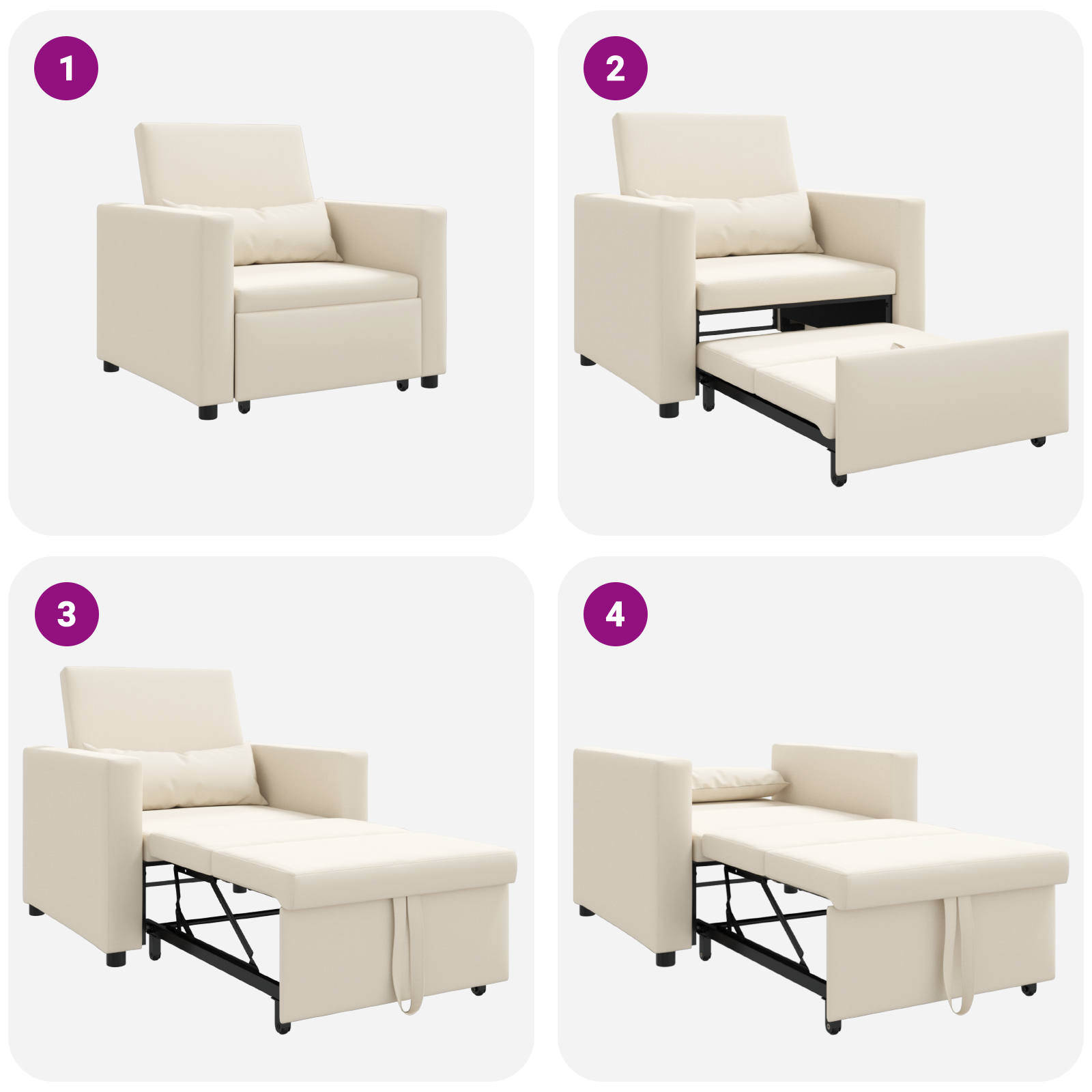 Canapea Pat Convertibilă 3 în 1 din Pânză GartenMobel Dekor