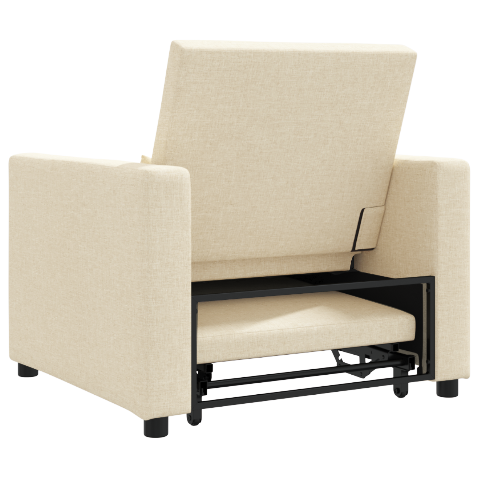 Fotoliu 3 în 1 Convertible Crem Țesătură GartenMobel Dekor