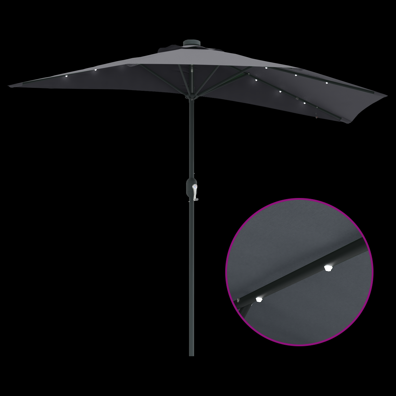 Parasol de Grădină Antracit 294 x 150 x 223 cm țesătură GartenMobel Dekor