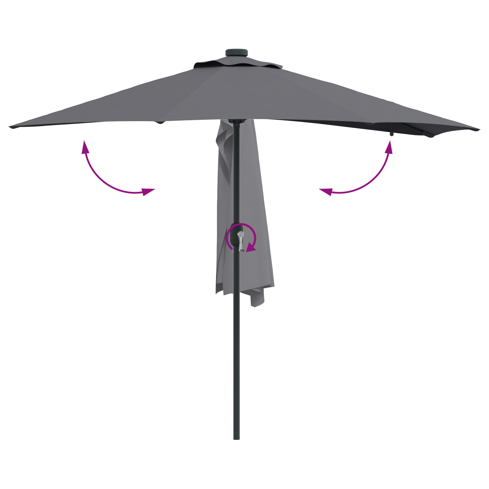 Parasol de Grădină Antracit 294 x 150 x 223 cm țesătură GartenMobel Dekor