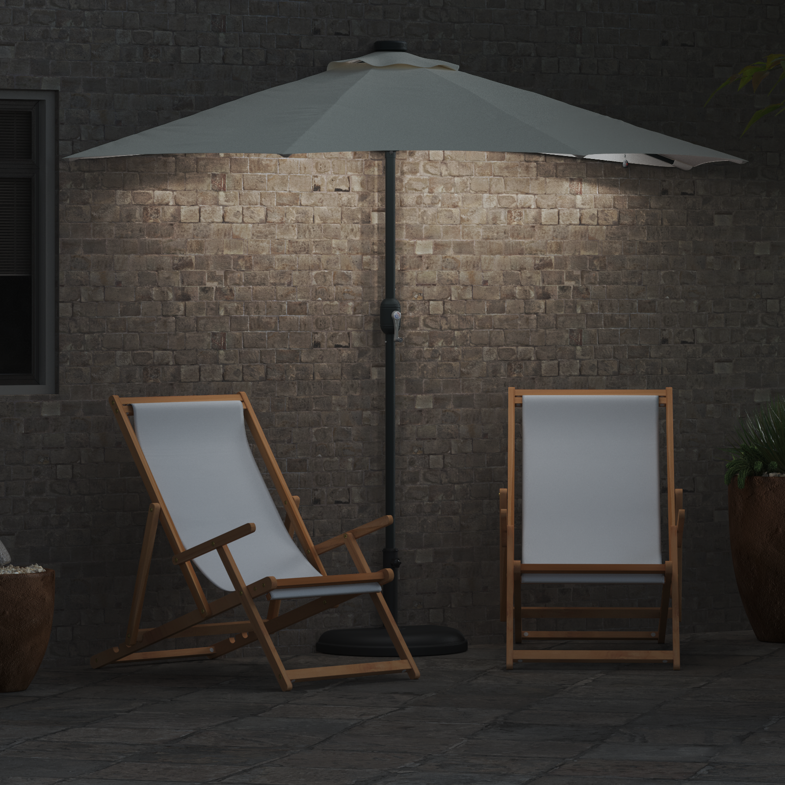 Parasol de Grădină Nisipiu 294 x 150 x 223 cm țesătură GartenMobel Dekor