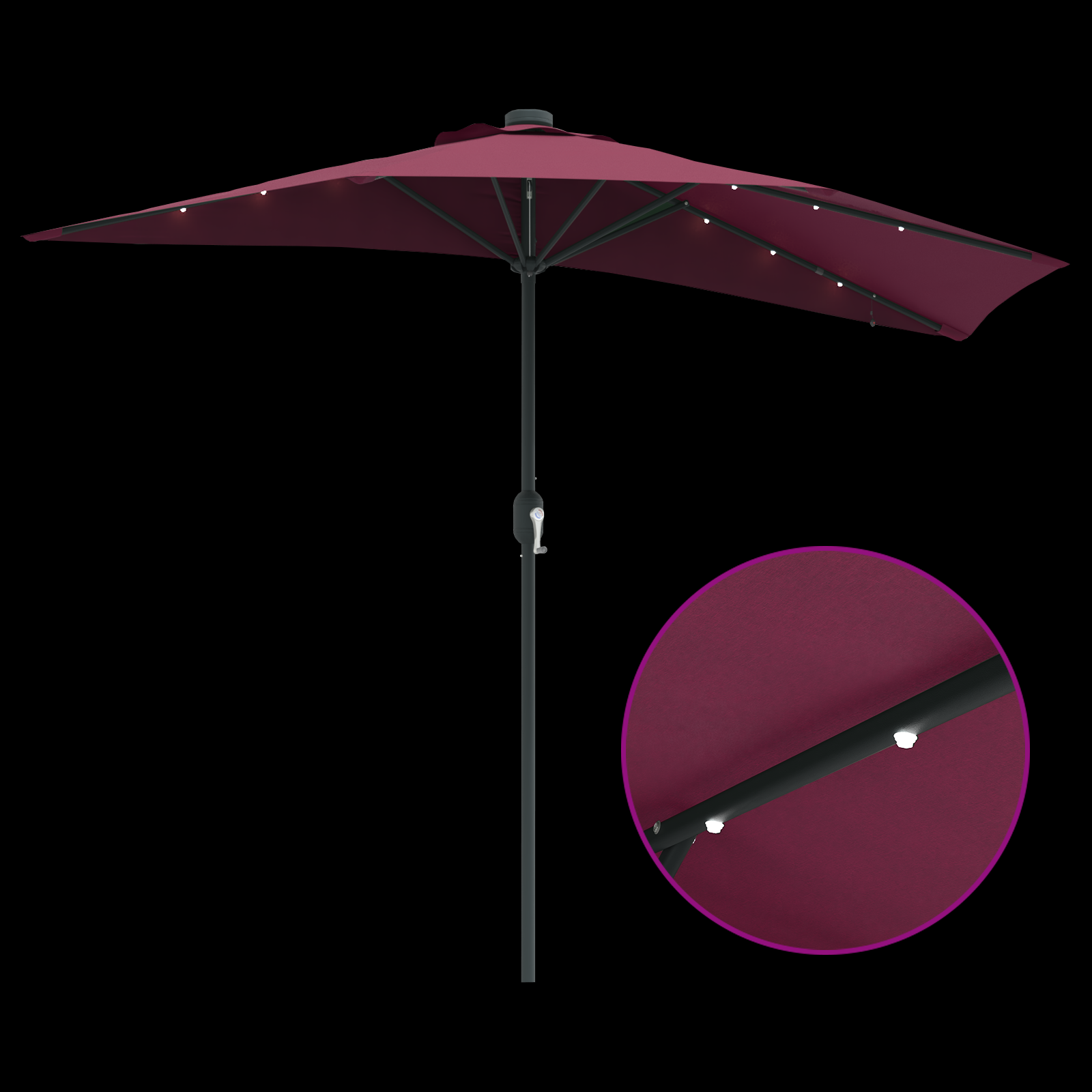 Parasol de Grădină Roșu bordo 294 x 150 x 223 cm țesătură GartenMobel Dekor