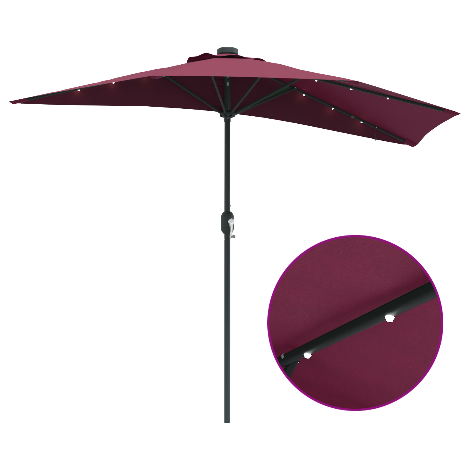 Parasol de Grădină Roșu bordo 294 x 150 x 223 cm țesătură GartenMobel Dekor
