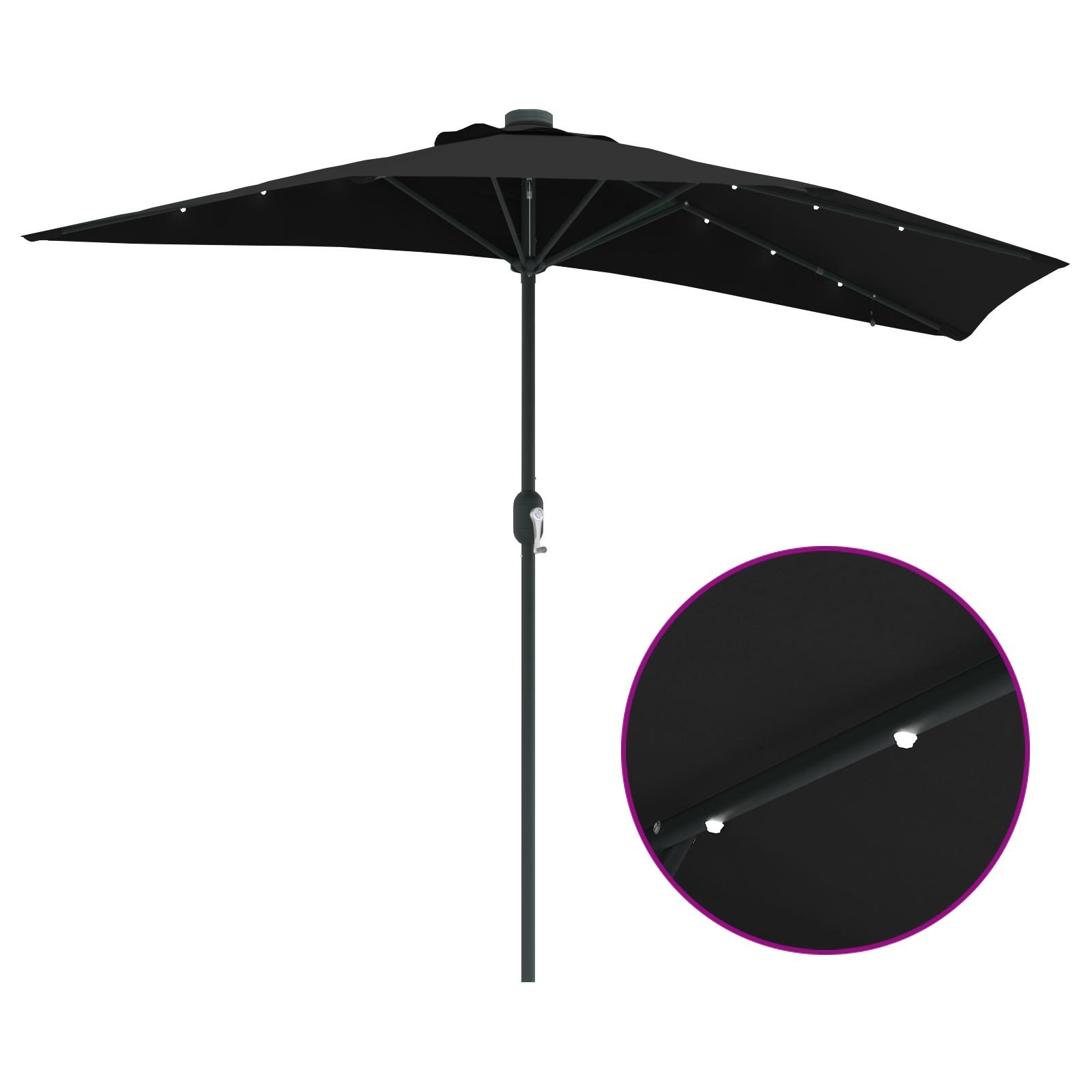 Parasol de Grădină Negru 294 x 150 x 223 cm țesătură GartenMobel Dekor