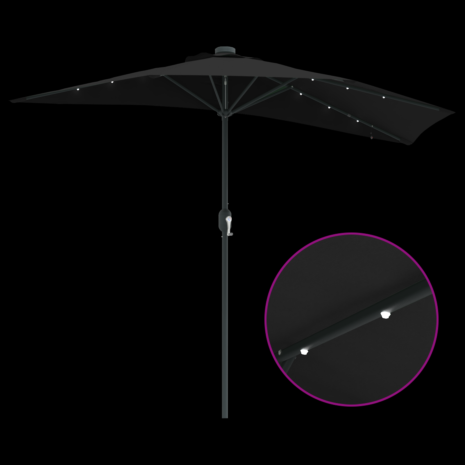 Parasol de Grădină Negru 294 x 150 x 223 cm țesătură GartenMobel Dekor
