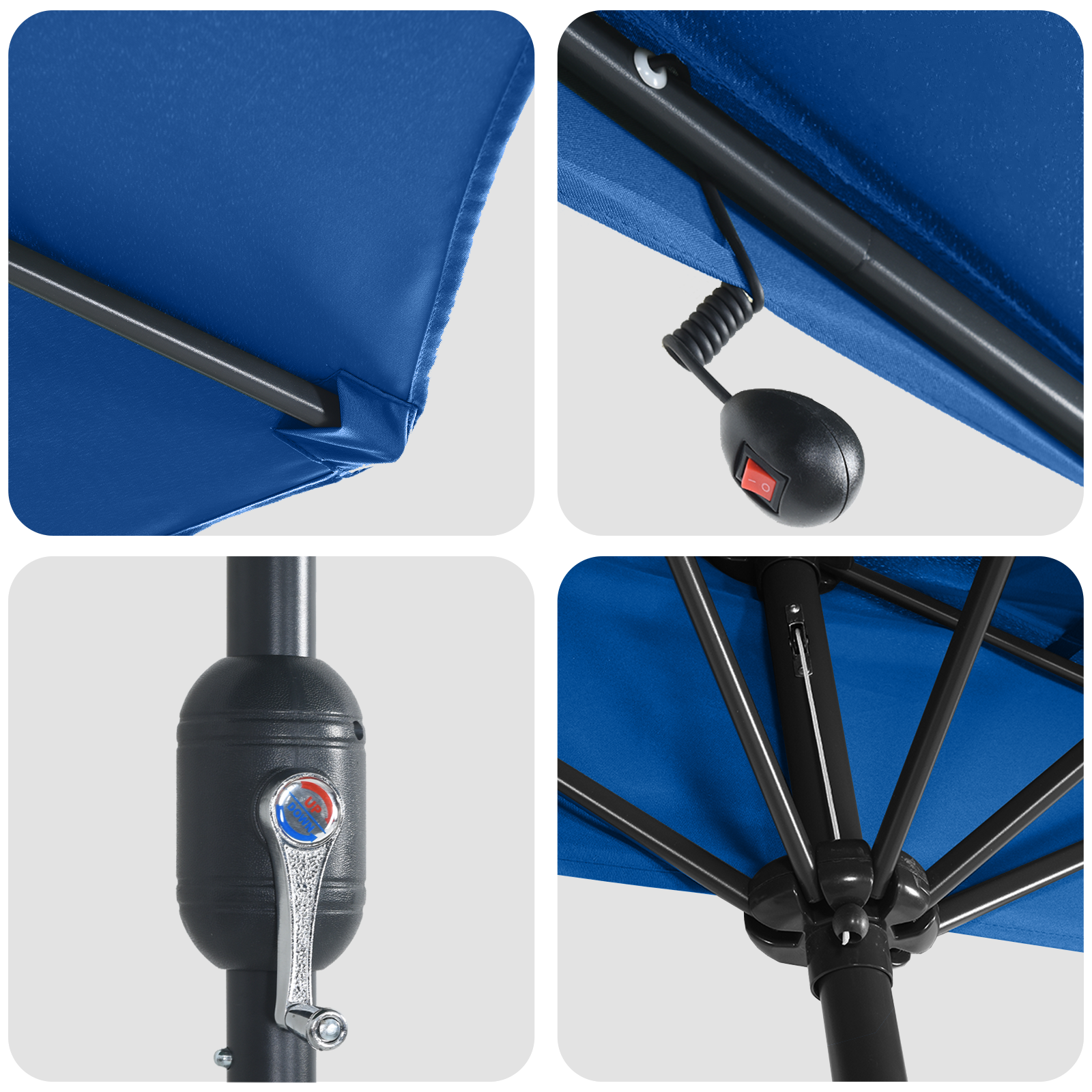 Parasol de Grădină albastru 294 x 150 x 223 cm țesătură GartenMobel Dekor