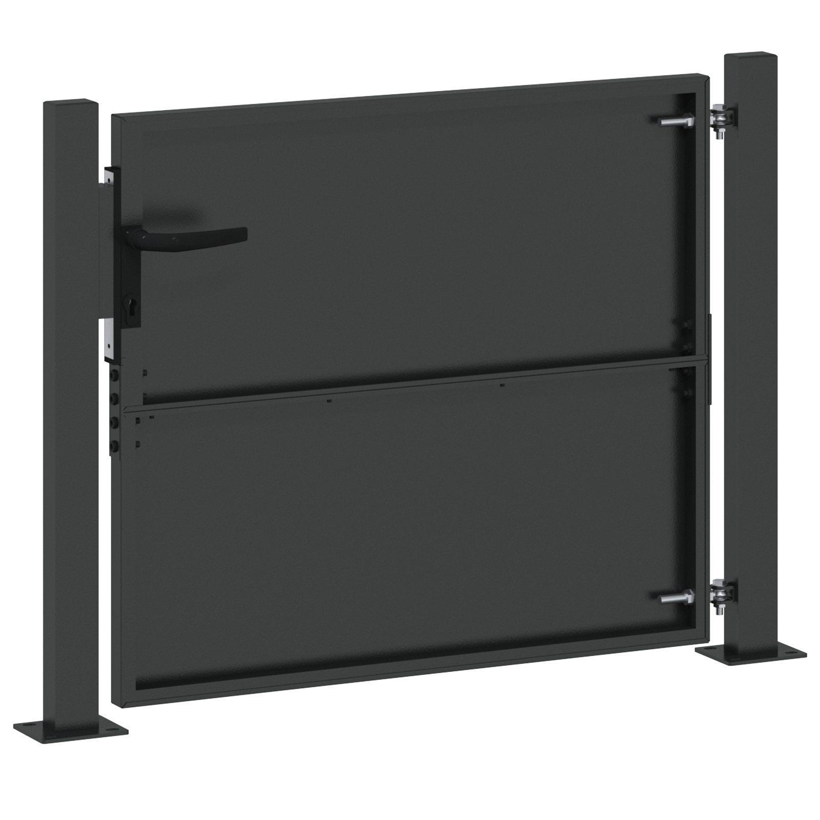 Poartă de grădină Negru 105 x 100 cm Oțel vopsit în pulbere GartenMobel Dekor