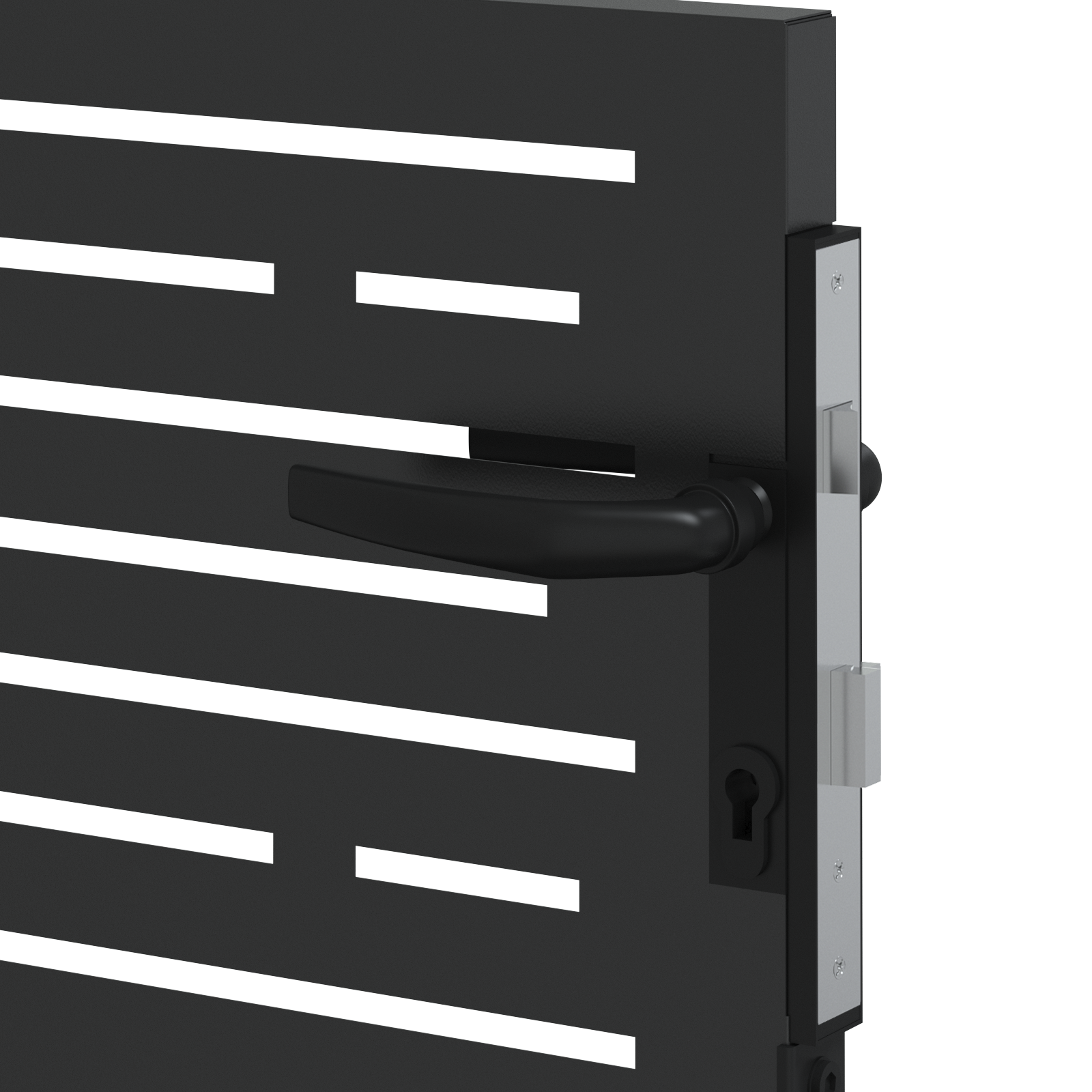 Poartă de grădină Negru 105 x 100 cm Oțel vopsit în pulbere GartenMobel Dekor