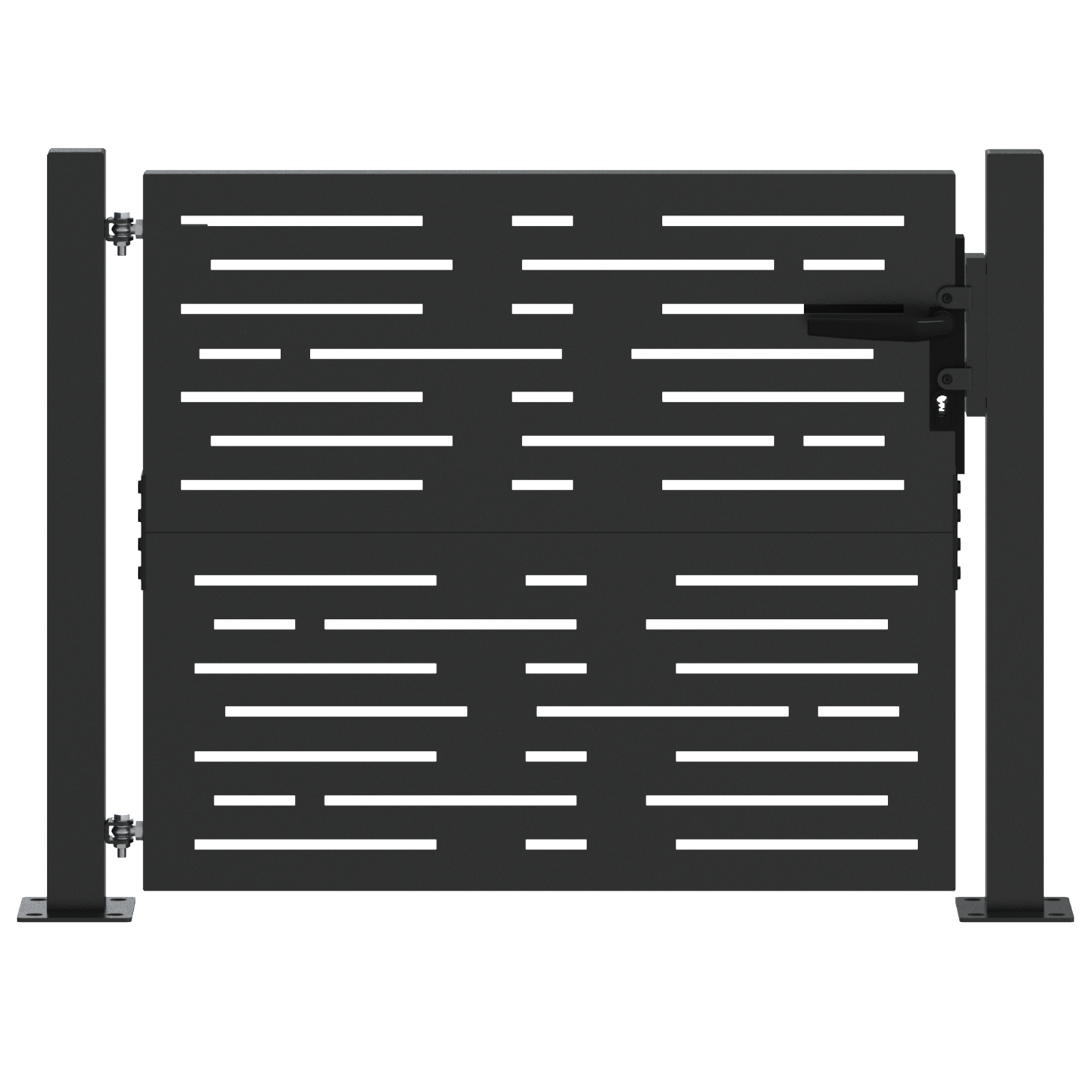 Poartă de grădină Negru 105 x 100 cm Oțel vopsit în pulbere GartenMobel Dekor