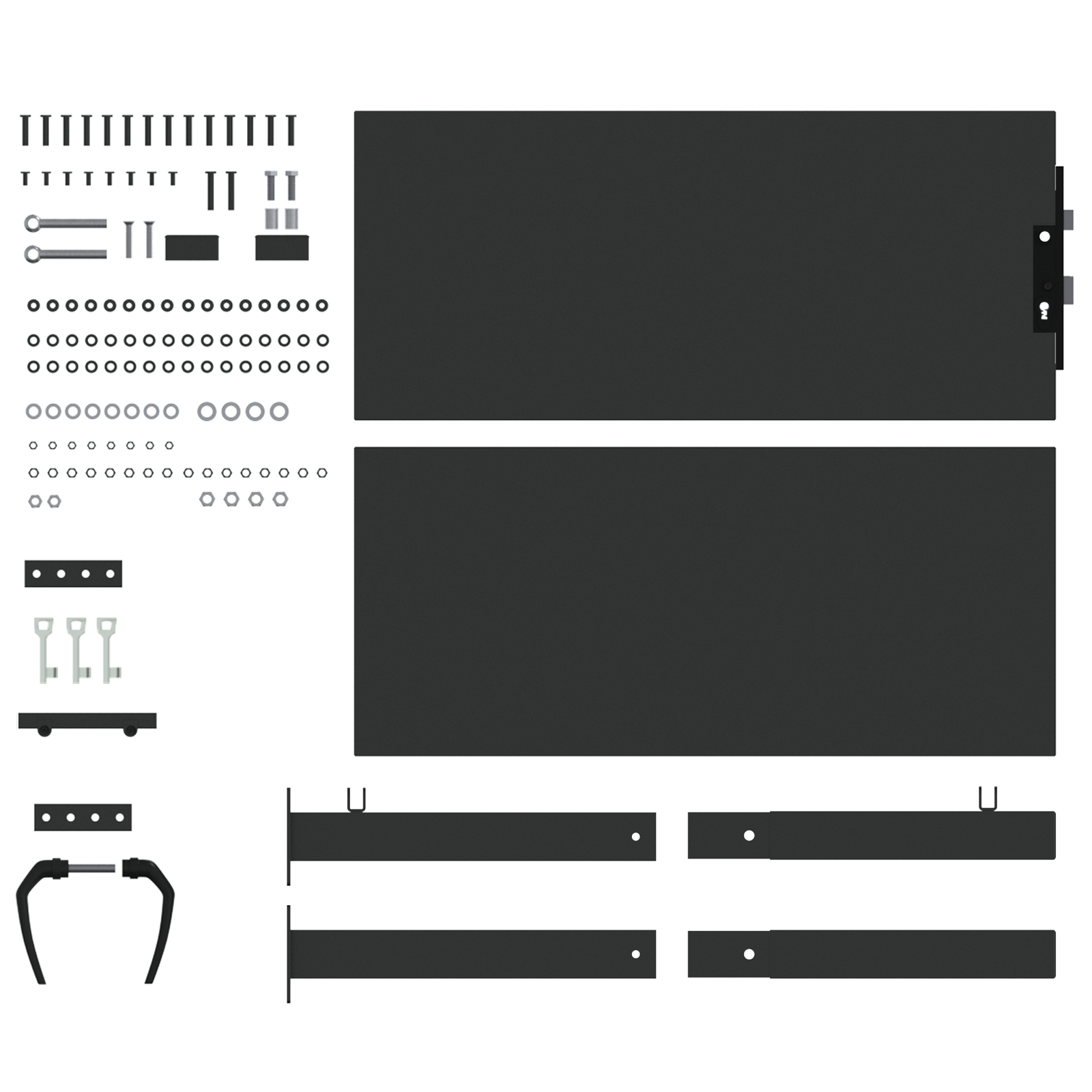 Poartă de grădină Negru 105 x 100 cm Oțel vopsit în pulbere GartenMobel Dekor