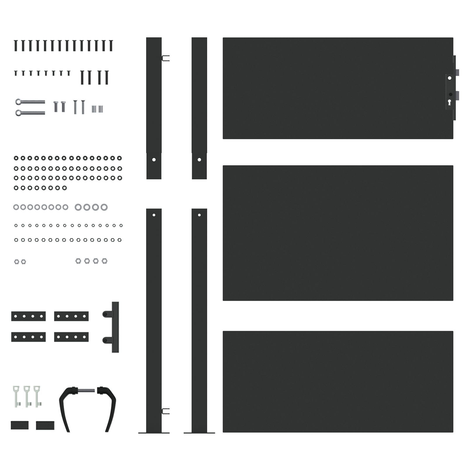 Poartă de grădină Negru 105 x 125 cm Oțel vopsit în pulbere GartenMobel Dekor