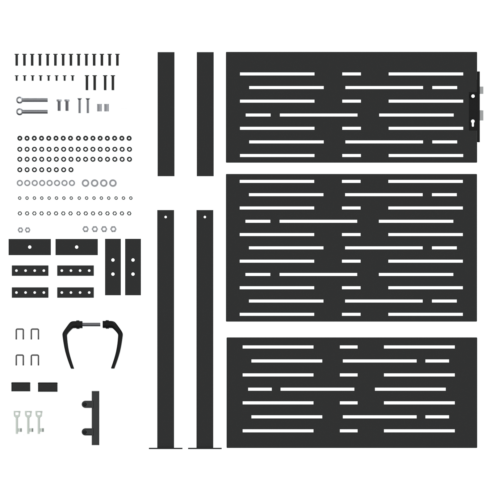 Poartă de grădină Negru 105 x 150 cm Oțel vopsit în pulbere GartenMobel Dekor