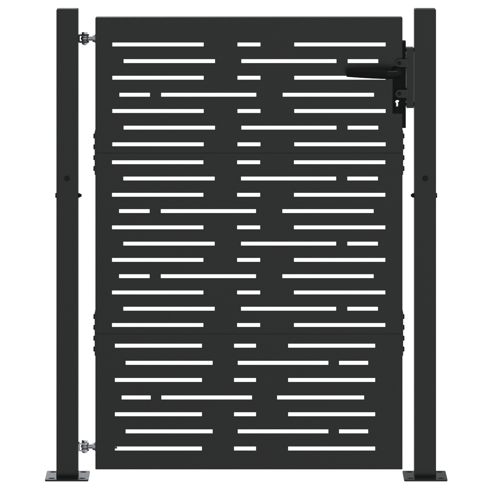 Poartă de grădină Negru 105 x 150 cm Oțel vopsit în pulbere GartenMobel Dekor