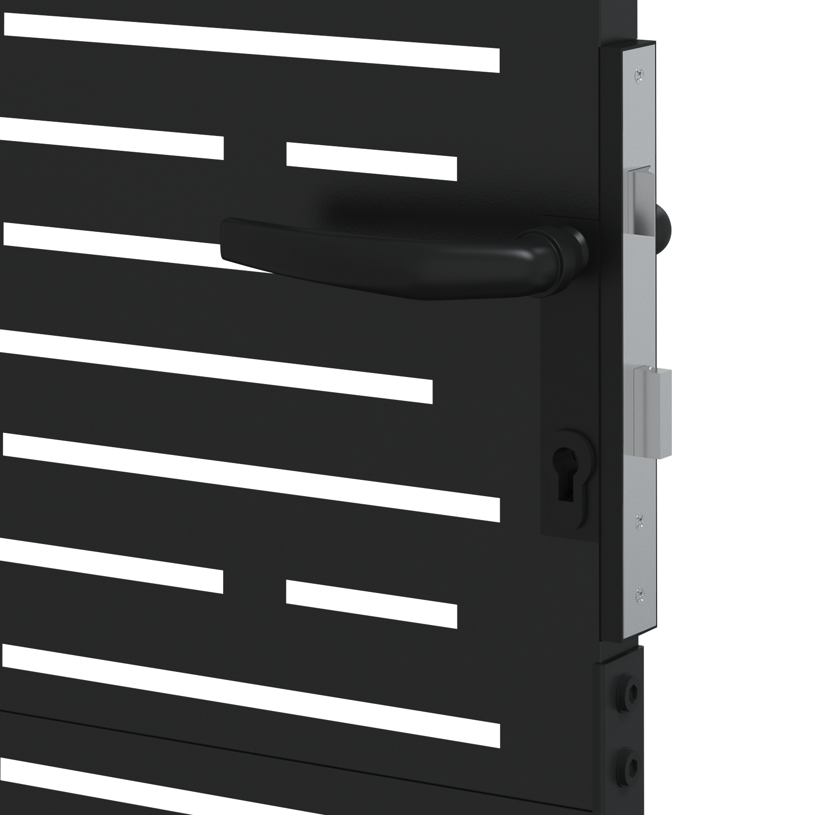 Poartă de grădină Negru 105 x 150 cm Oțel vopsit în pulbere GartenMobel Dekor