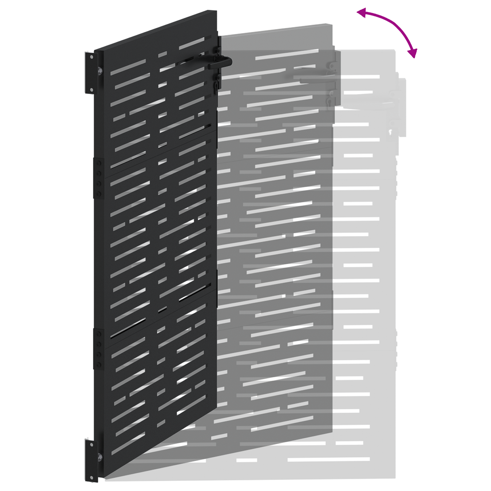 Poartă de grădină Negru 105 x 150 cm Oțel vopsit în pulbere GartenMobel Dekor